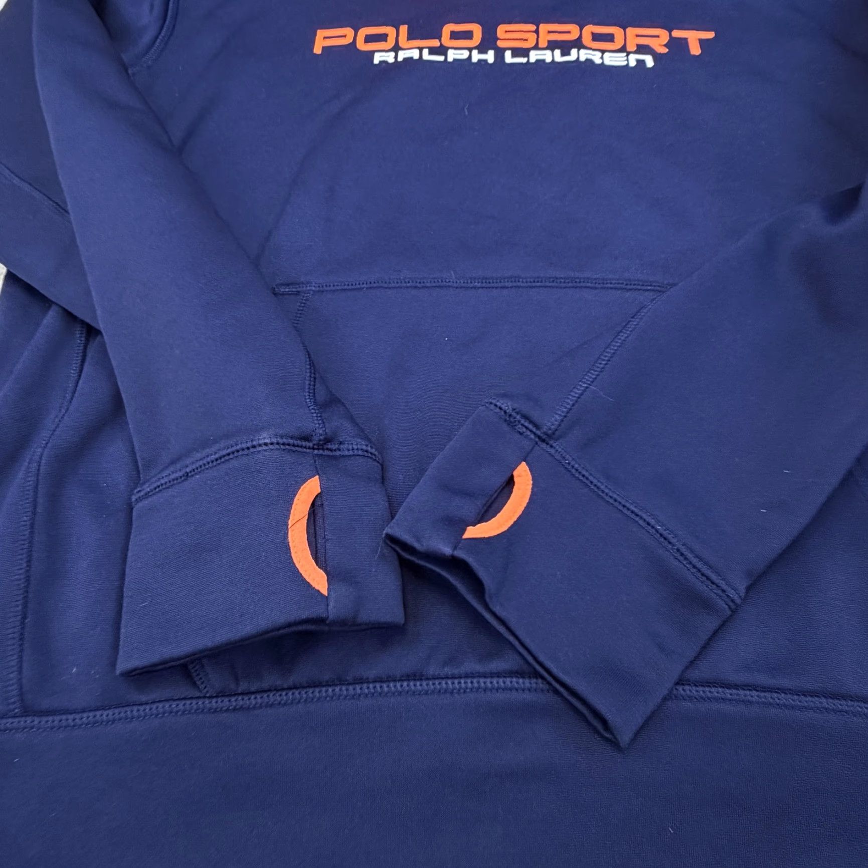 Polo Ralph Lauren Polo Ralph Lauren Hoodie Mens L Navy Performance Thumbholes Pullover Shirt/Hoody Graphic Print Logo Pockets Sports Fleece Polyester Size US L / EU 52-54 / 3 - 5 Thumbnail