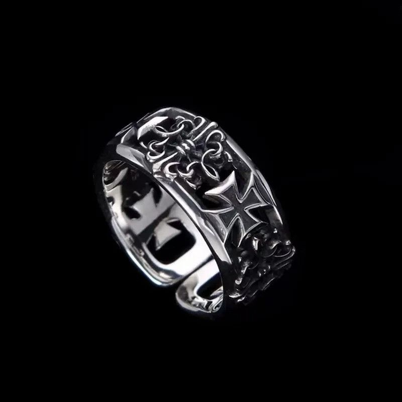 Other Minimal Silver Cross Signet Ring Size ONE SIZE - 4 Thumbnail