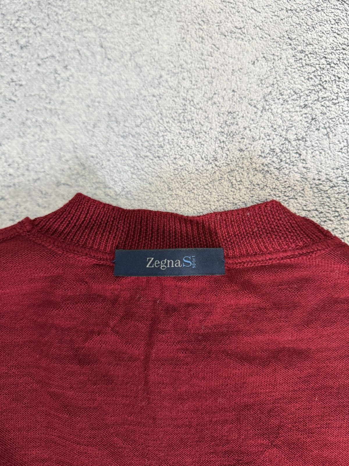 Ermenegildo Zegna ZEGNA SPORT 100% Wool Sweater Pullover Men M Burgundy Italy Size US M / EU 48-50 / 2 - 7 Thumbnail
