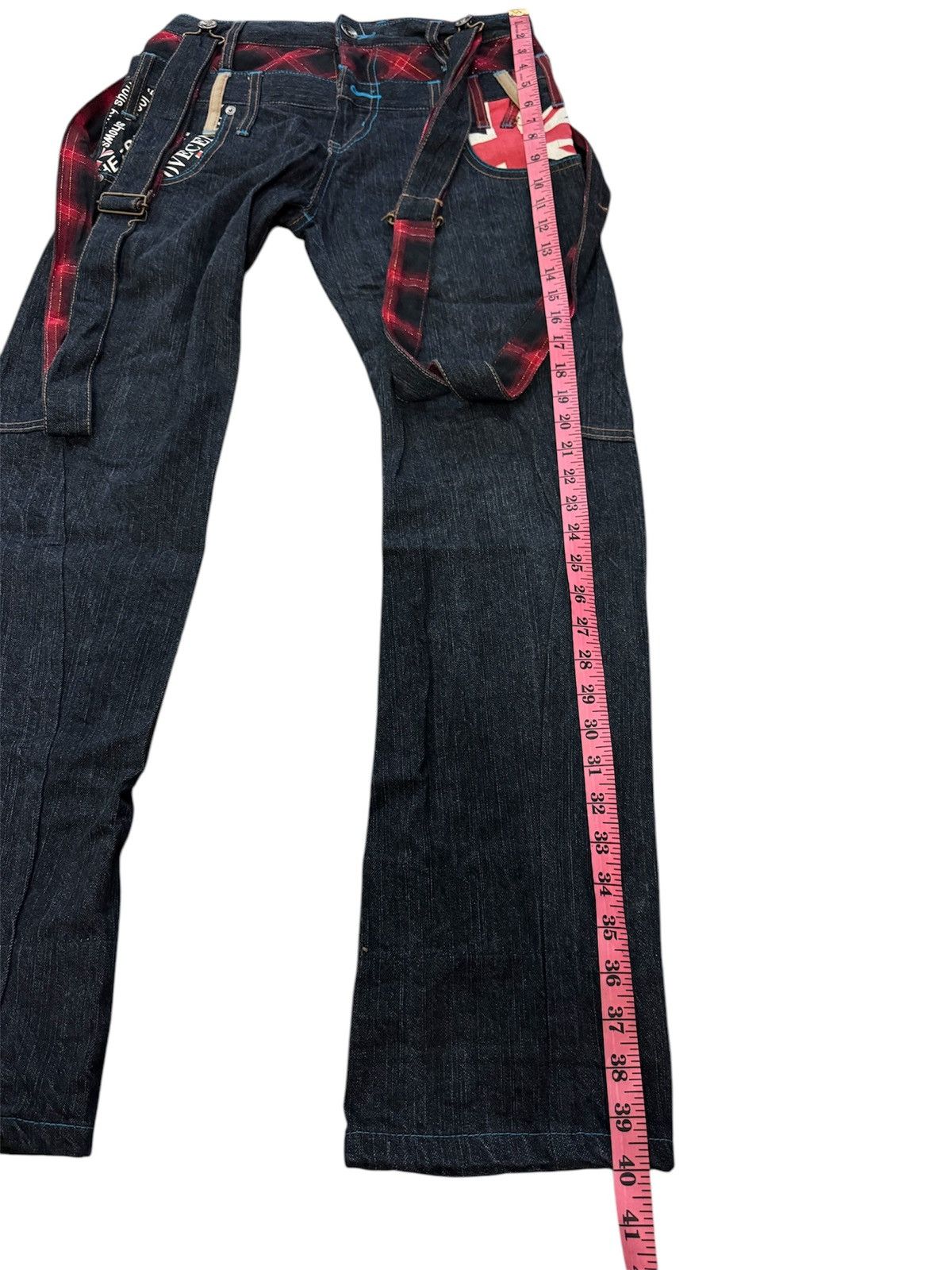 Japanese Brand JAPANESE DESIGN DOUBLE WAIST CURVED PUNK STYLE DENIM JEANS Size US 29 - 24 Thumbnail