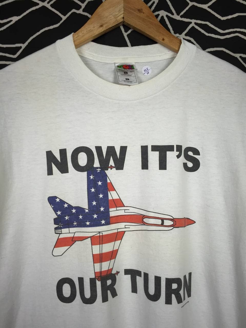 Fruit Of The Loom × Vintage Vtg Y2k FOTL Now It's Our Turn USA Jet Fighter Tee Size US L / EU 52-54 / 3 - 3 Thumbnail