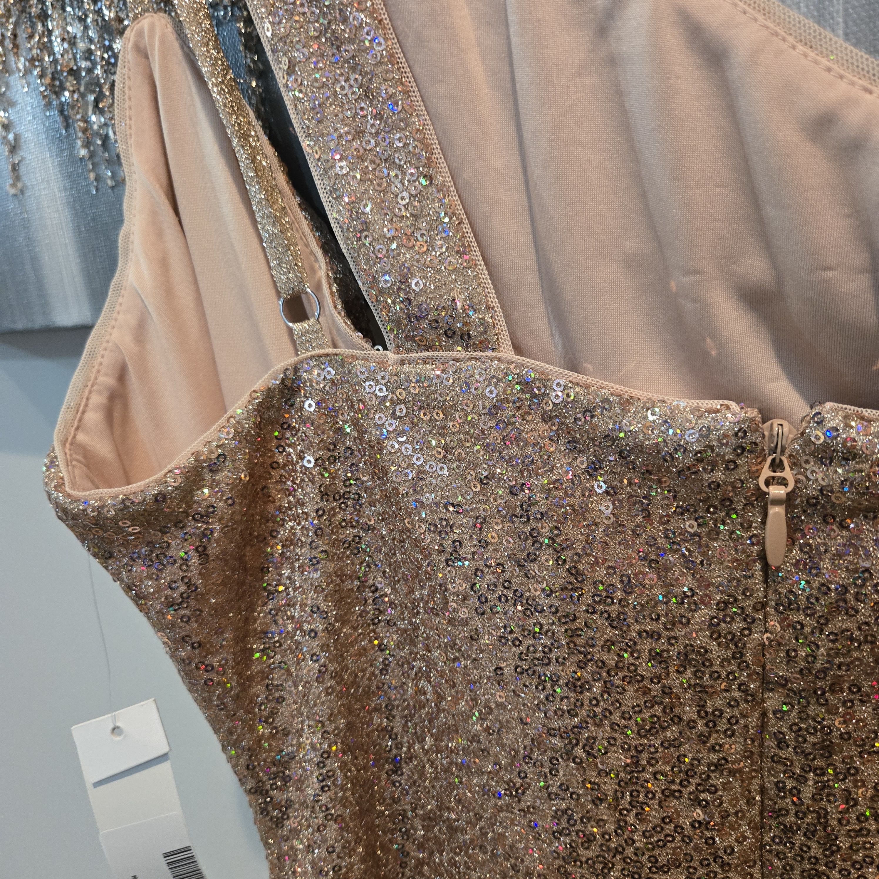 AQUA Aqua Sequined Mini Cocktail/Party Dress in Copper Size L / US 10 / IT 46 - 5 Thumbnail