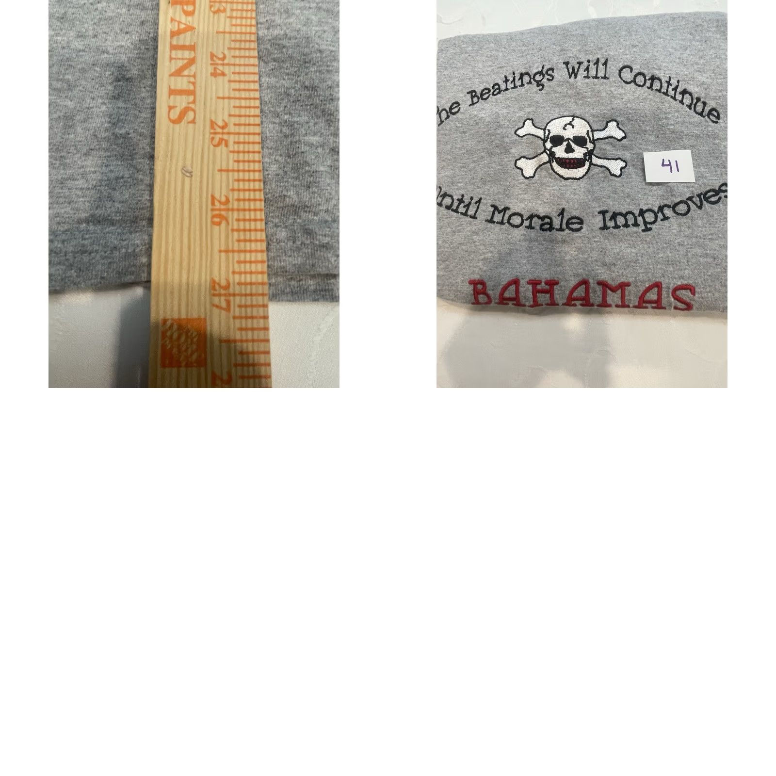 Gildan The Beatings Will Continue Until Morale Improves Bahamas T-Shirt Large Gray Pirate Beer Funny Drinking Drunk Dad Joke Gildan Unisex Adults L Size US L / EU 52-54 / 3 - 8 Thumbnail