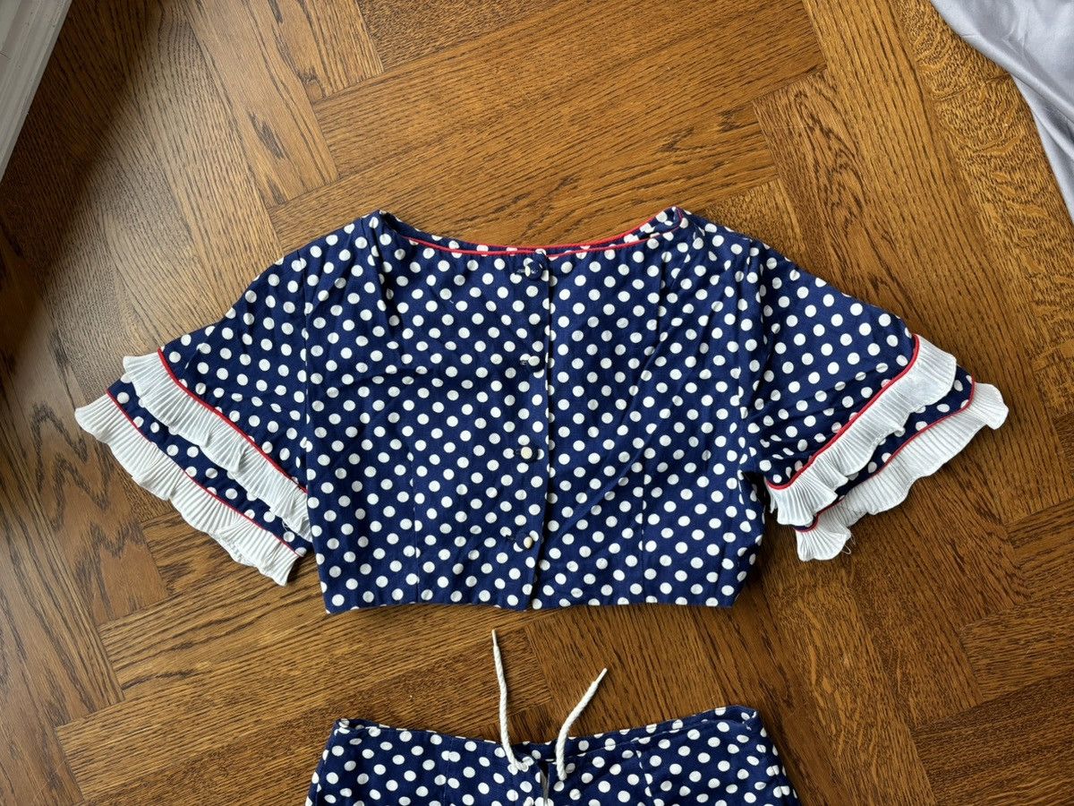 Sears × Vintage 1970s Polka Dot Beach Set 70s Vintage Suit Two Piece Track Size 34S - 15 Thumbnail
