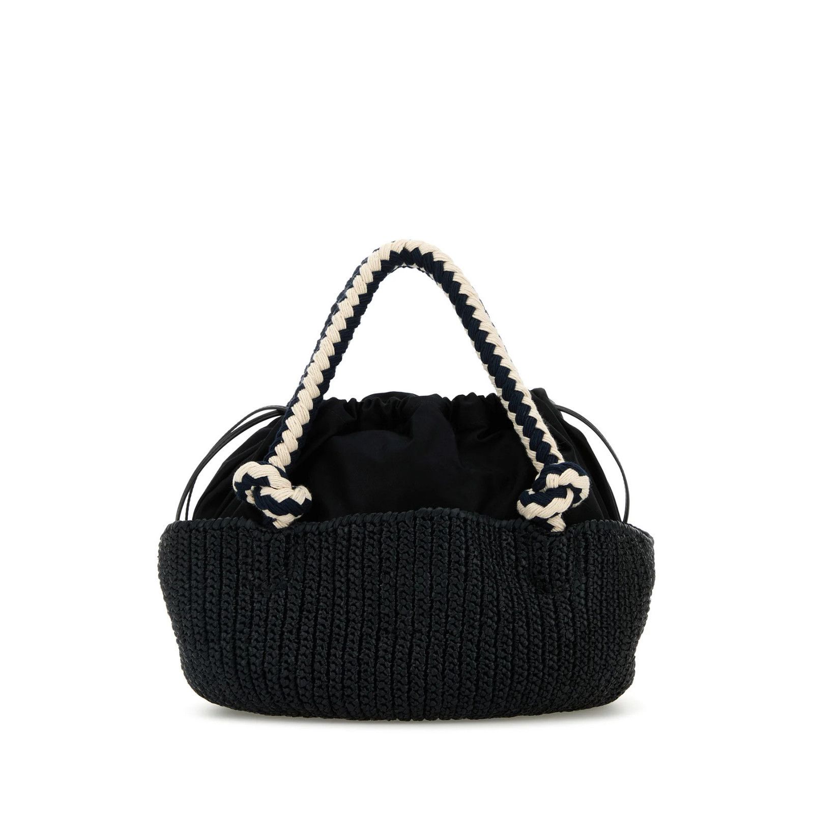 Prada PRADA Small Basket Black Raffia Top Handle Bag New And Authe Size ONE SIZE - 3 Thumbnail