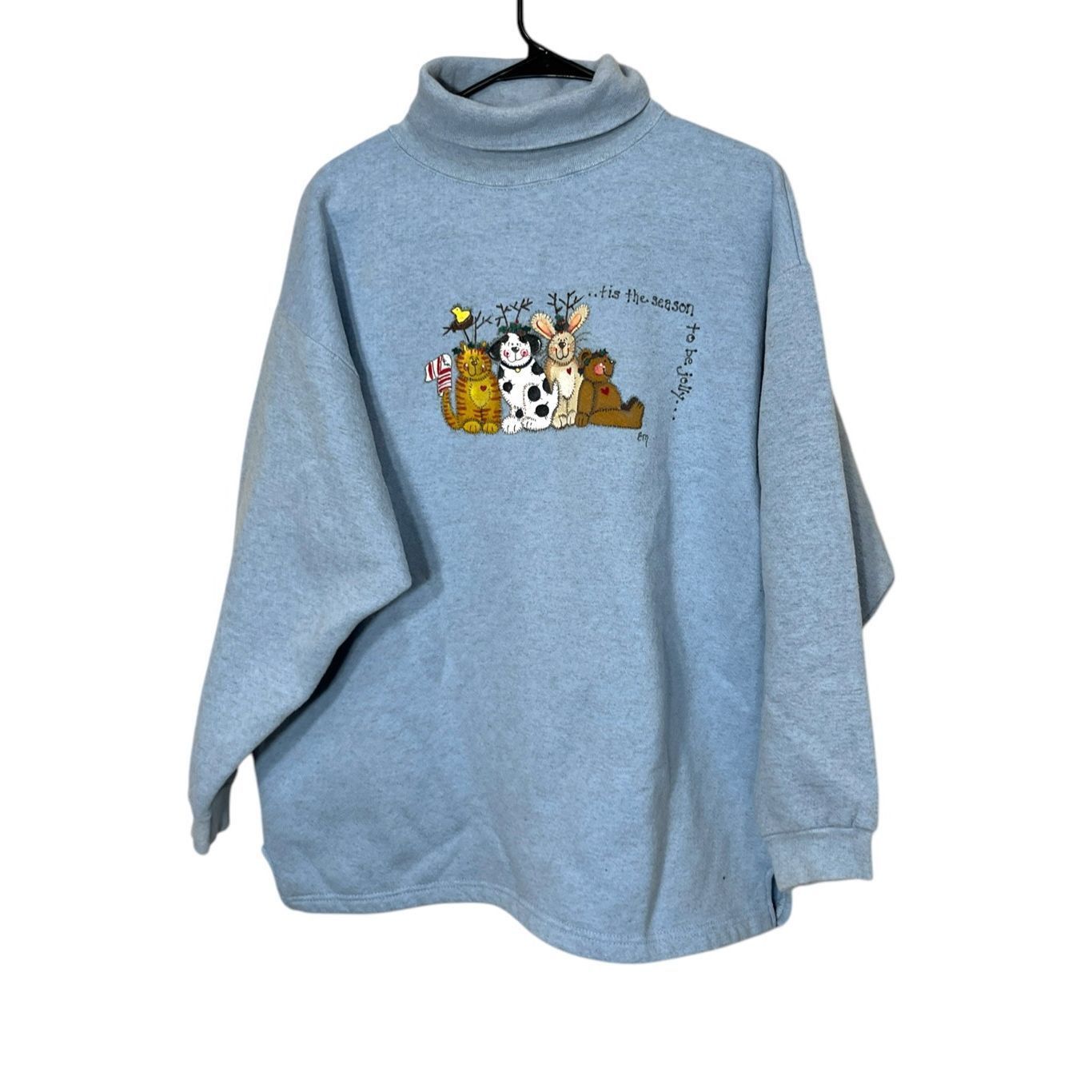 Other Vintage Pro Spirit Select Christmas Animals Turtleneck Sweat Size XL / US 12-14 / IT 48-50 - 1 Thumbnail