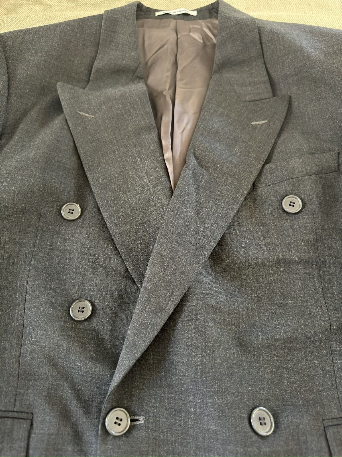 Yves Saint Laurent Yves Saint Laurent Made in France DB Peak Lapel Blazer 40R Size 40R - 10 Thumbnail