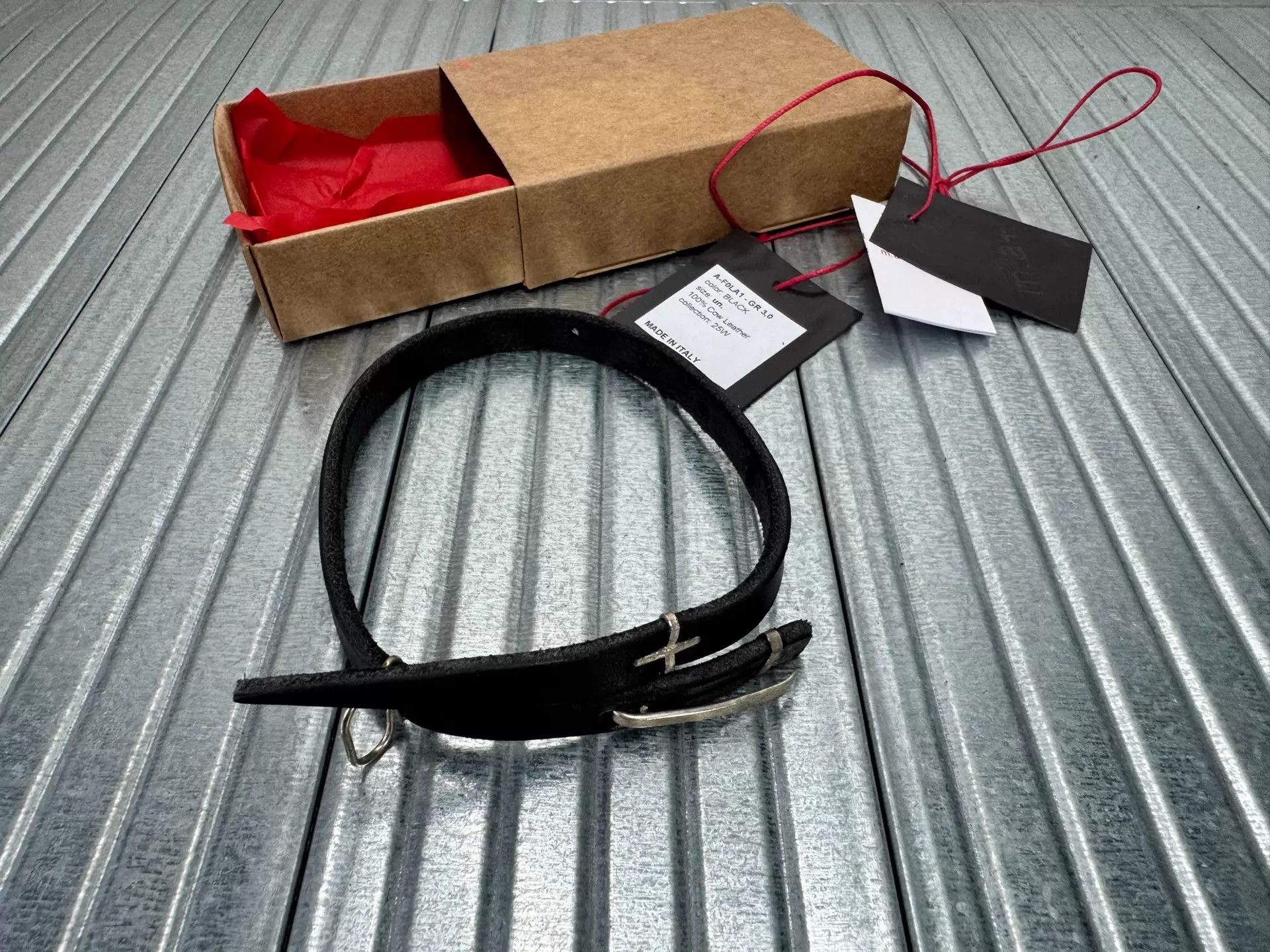 Ma+ maurizio amadei m.a+ Cross Leather Bracelet New Size ONE SIZE - 1 Thumbnail