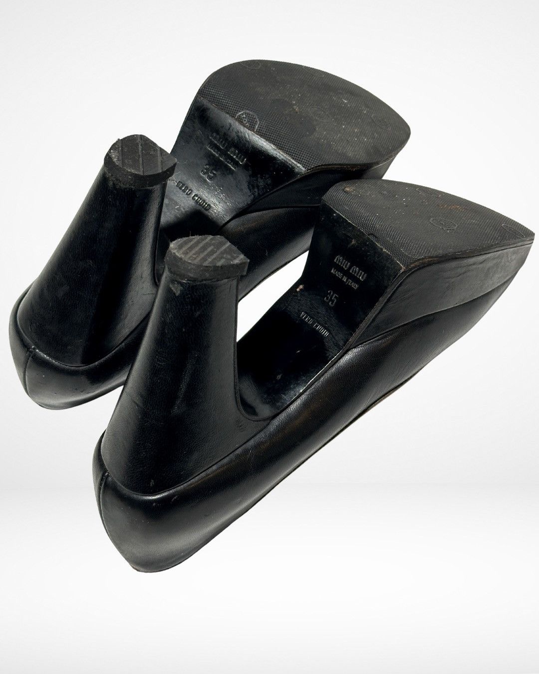 Miu Miu SS03 Peep Toe Horse Hoof Pumps Size US 5 / IT 35 - 8 Thumbnail