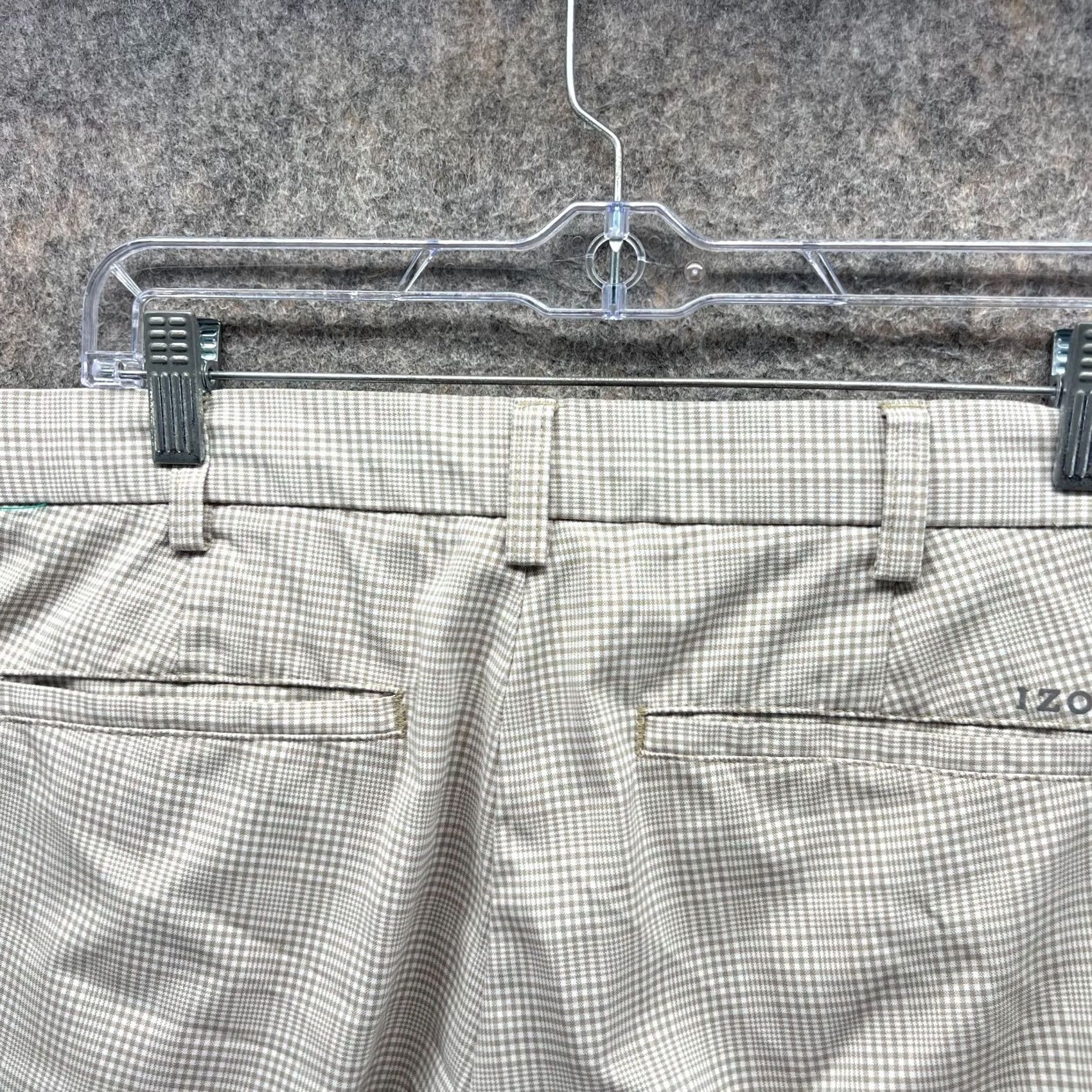 Izod IZOD Pants Men 32x30 Adult Khaki Chino Pleated Tan Beige Glen Check Vintage Golf Circle Size US 32 / EU 48 - 5 Thumbnail