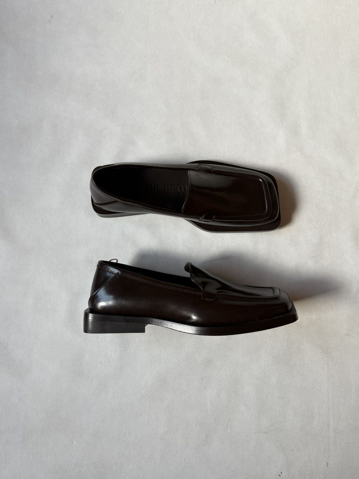 The Attico The Attico Micol Square Toe Leather Loafers Shoes Brown Size US 7.5 / IT 37.5 - 1 Thumbnail