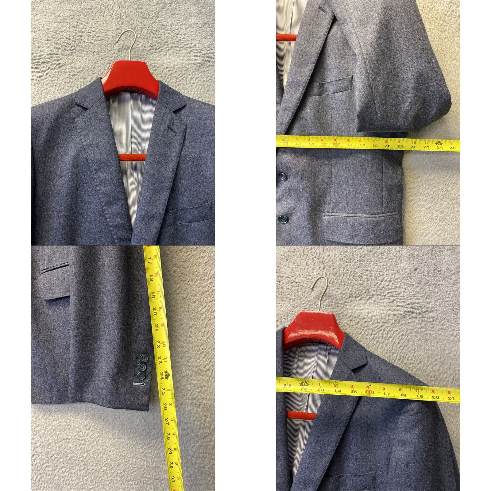 Vintage J Hilburn Suit Men’s 42R Dusty Blue 2 Piece Wool Vitale Barberis Canonico /0732 Pants 36x33 Mens Regular Formal Size 42R - 8 Thumbnail
