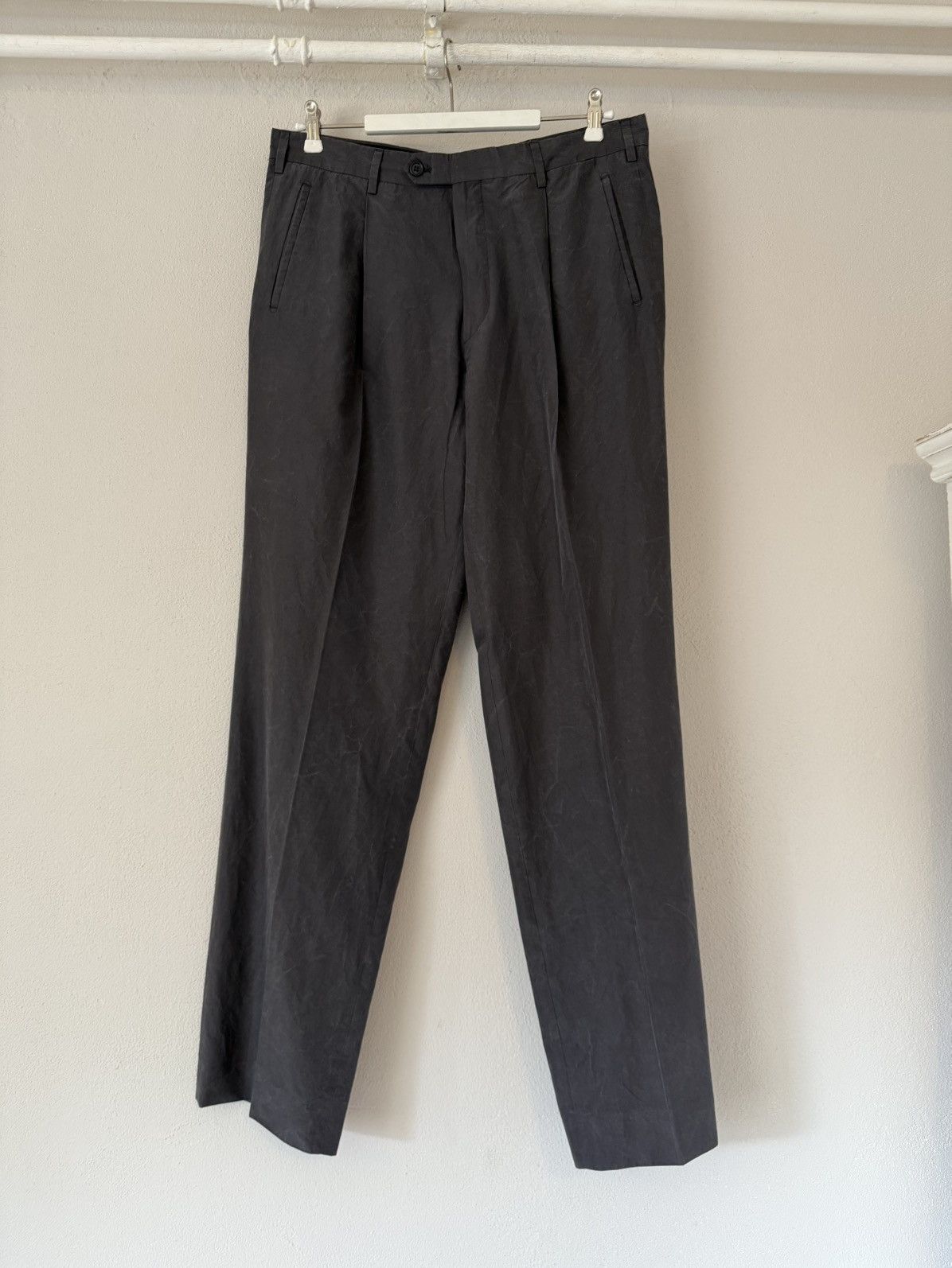 Prada Charcoal Grey Pleated Pants in 100% Silk Size US 36 / EU 52 - 2 Thumbnail