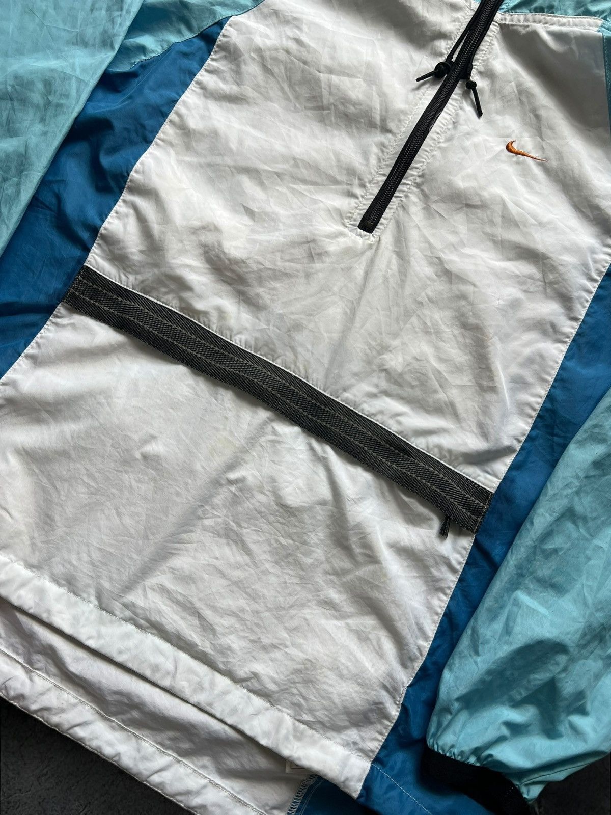 Nike × Vintage OOs Nike Vintage Jacket Nylon Swoosh Hooded Drill Size US M / EU 48-50 / 2 - 4 Thumbnail