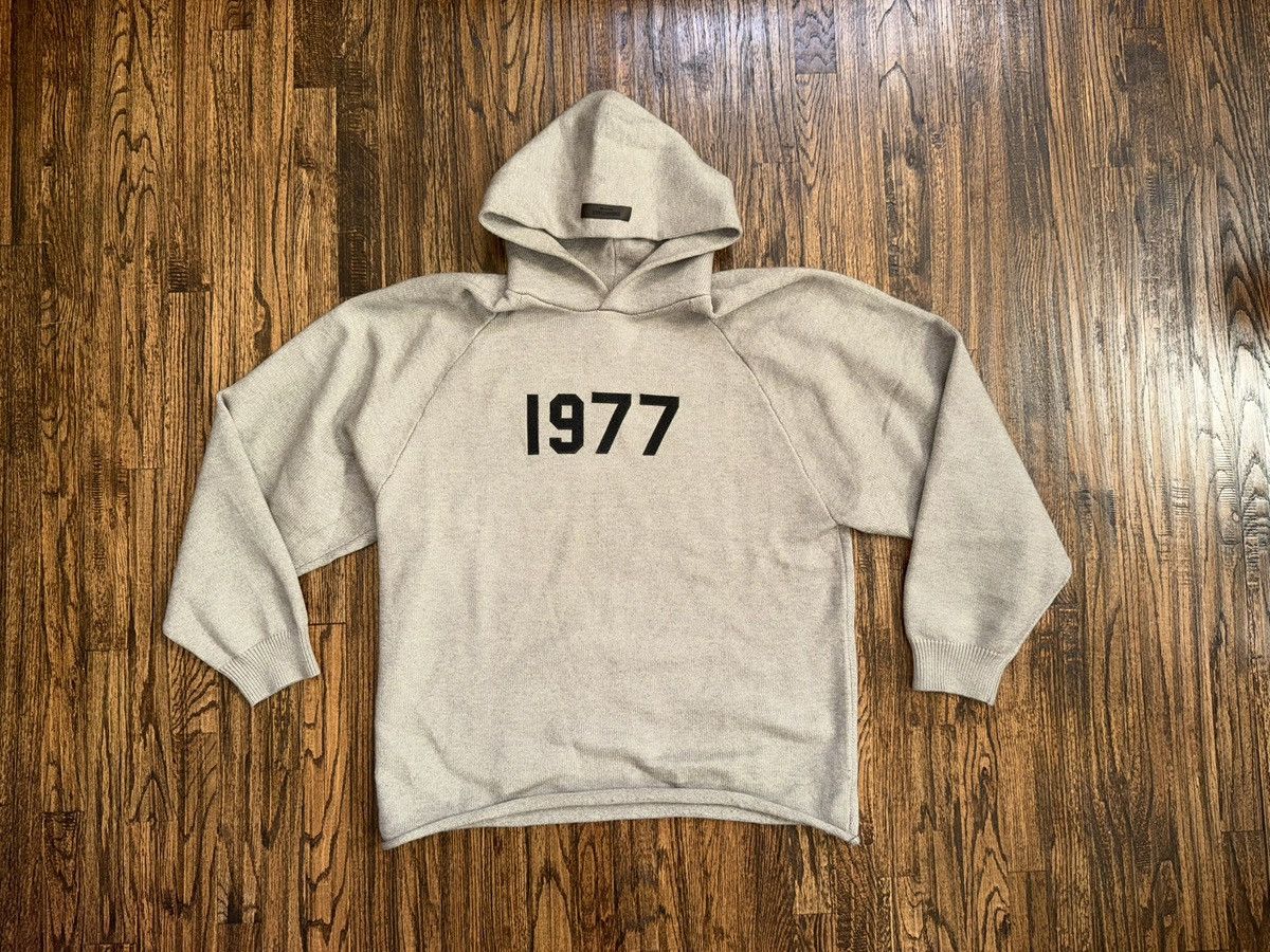 Fear of God Fear of Gods Essentials 1977 Knit Sweater Hoodie Grey Sz XL Size US XL / EU 56 / 4 - 1 Thumbnail