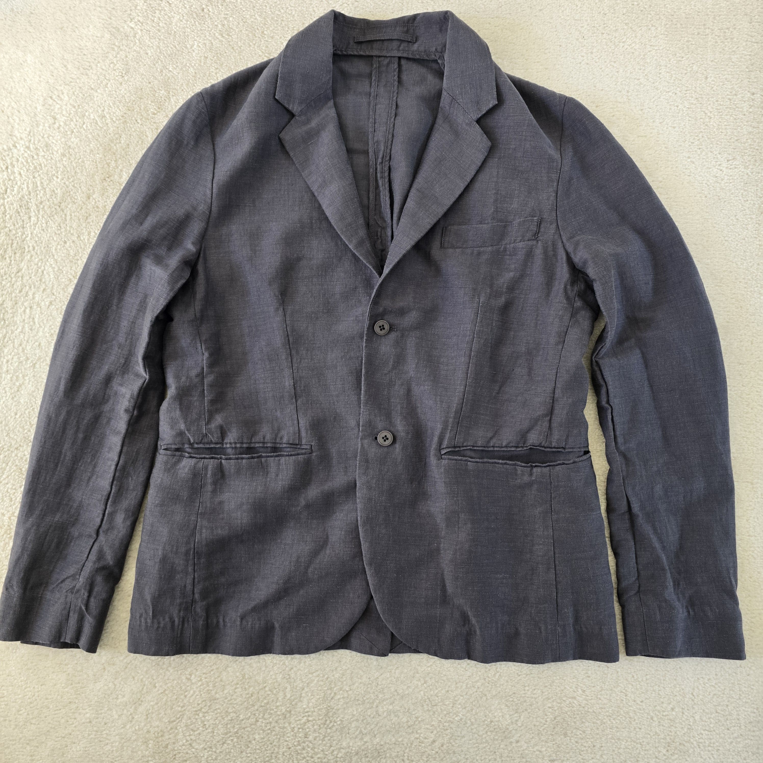 Outlier Outlier Injex Blazer RD Charcoal Gray Injected Linen Size 40R - 1 Thumbnail