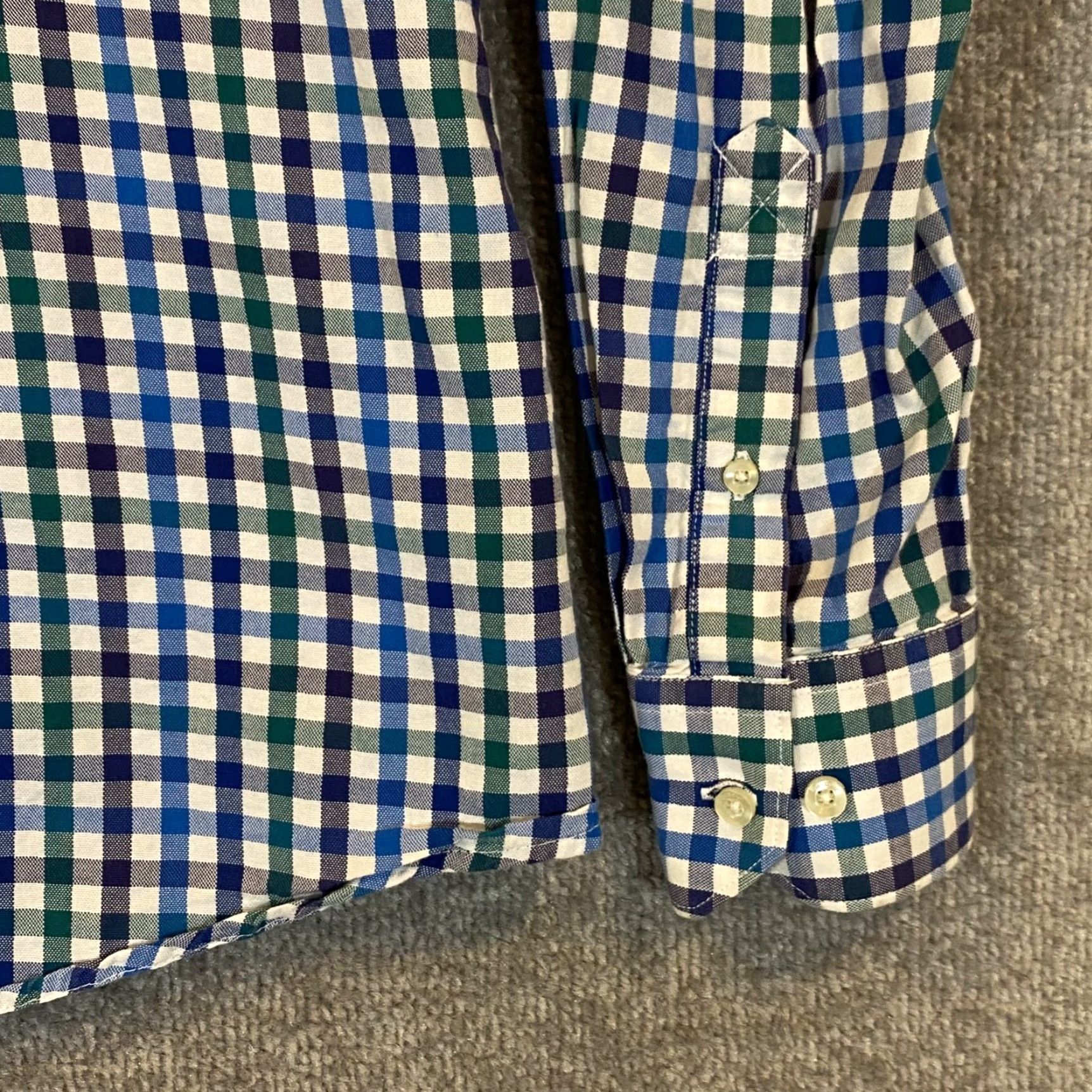 Barbour VINTAGE Barbour Shirt Mens Large Plaid Cotton Button-Down Long Sleeve Casual Business Formal Seasonal Classic Blue White Green Mens Size US L / EU 52-54 / 3 - 5 Thumbnail