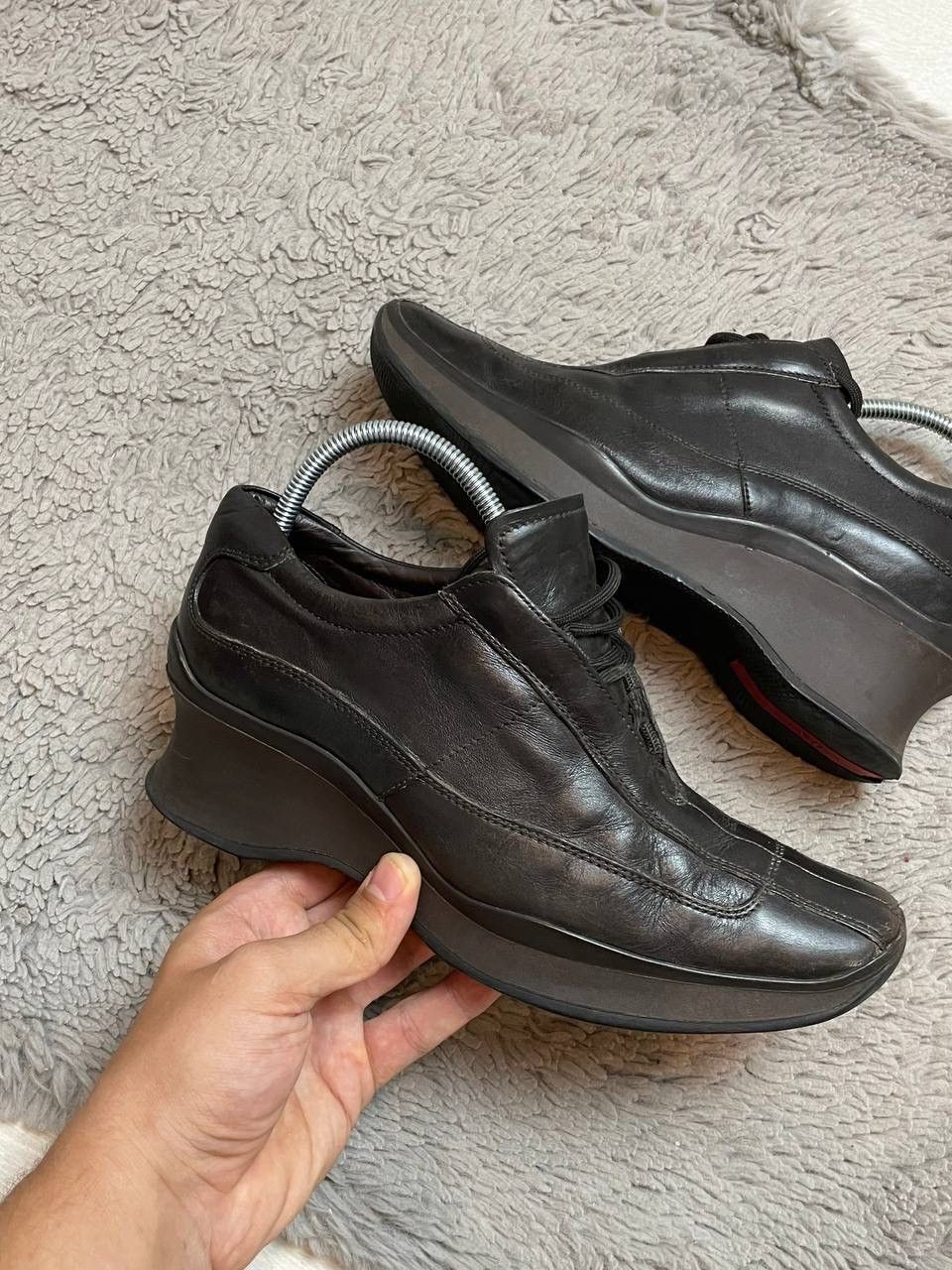 Prada × Vintage Prada Vintage 90’s leather boots Avantgarde Style Affliction Size US 6.5 / IT 36.5 - 2 Thumbnail