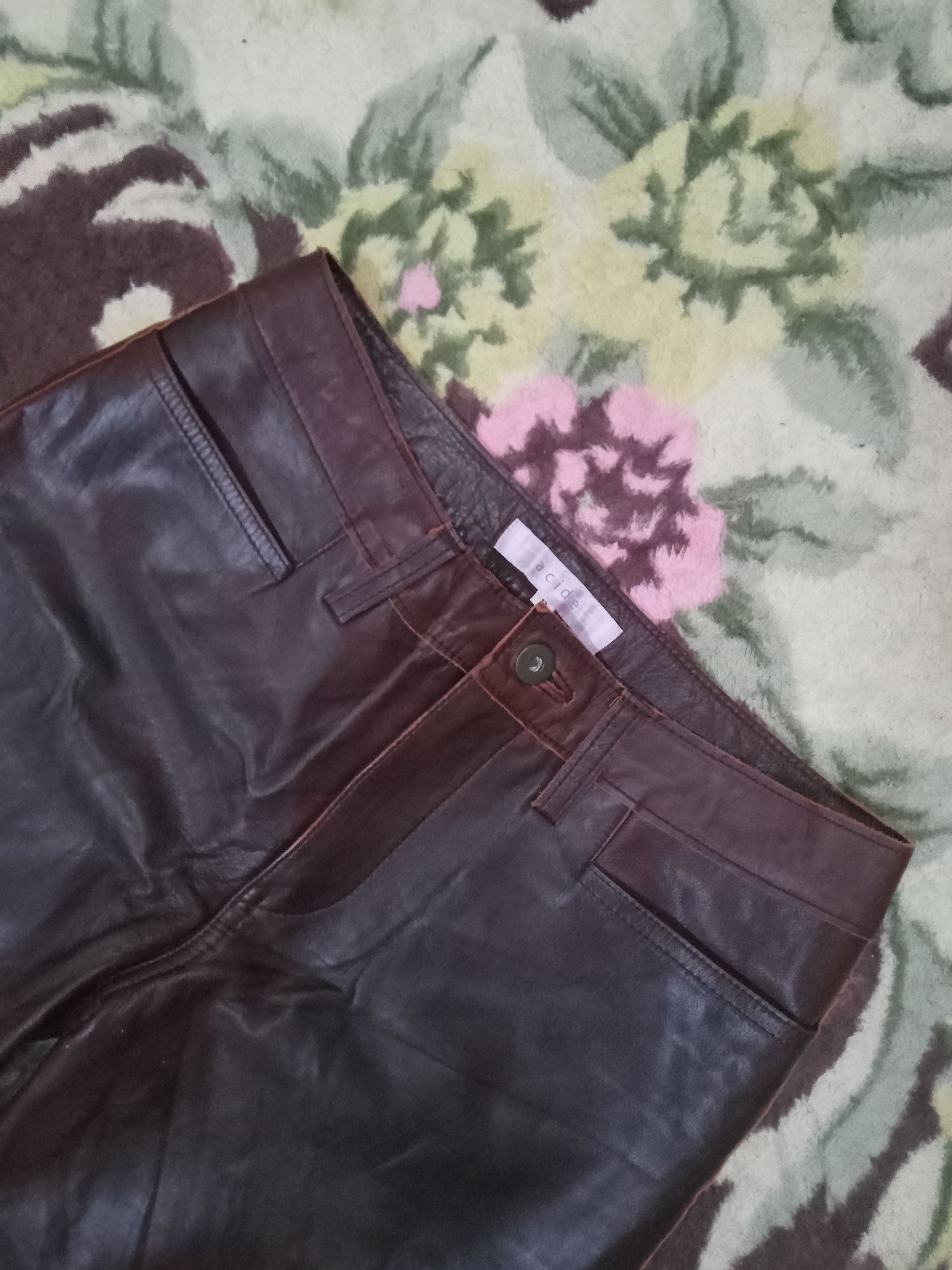 Other Acide Flare Cow Leather Pants Size 29" - 6 Thumbnail