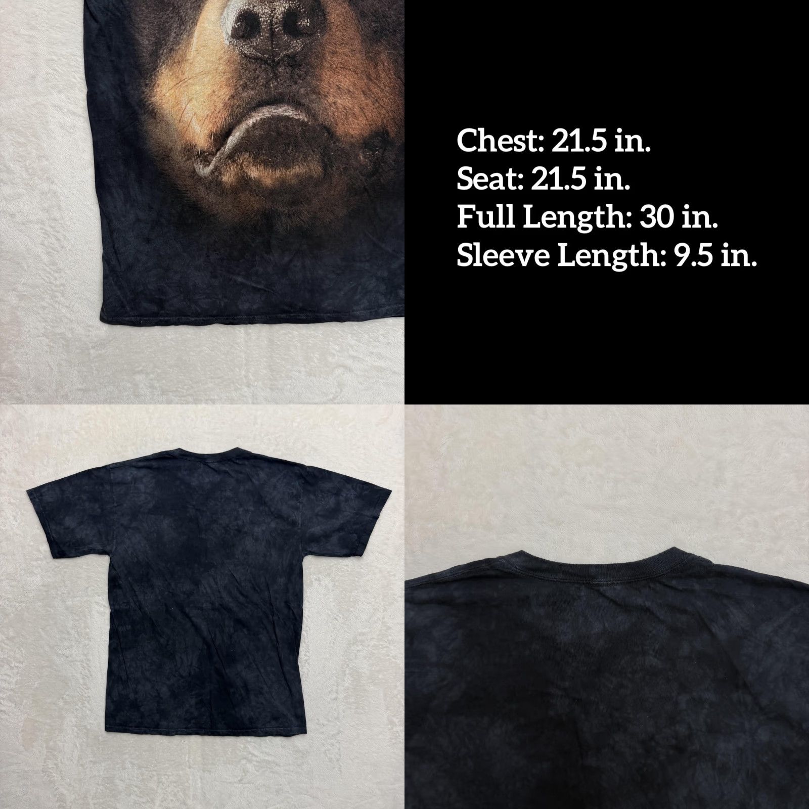 The Mountain The Mountain Rottweiler Shirt Mens Large Black Tie Dye Dog Big Face Graphic Tee Size US L / EU 52-54 / 3 - 8 Thumbnail