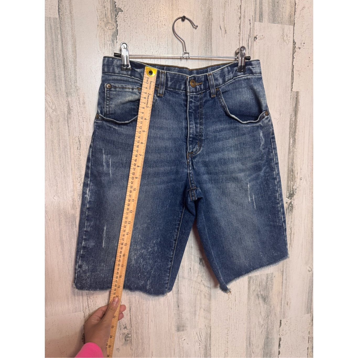 Lee Women’s Distressed Denim Cut-Off Jean Shorts Size 32 Blue Vi Size 32" / US 10 / IT 46 - 2 Thumbnail