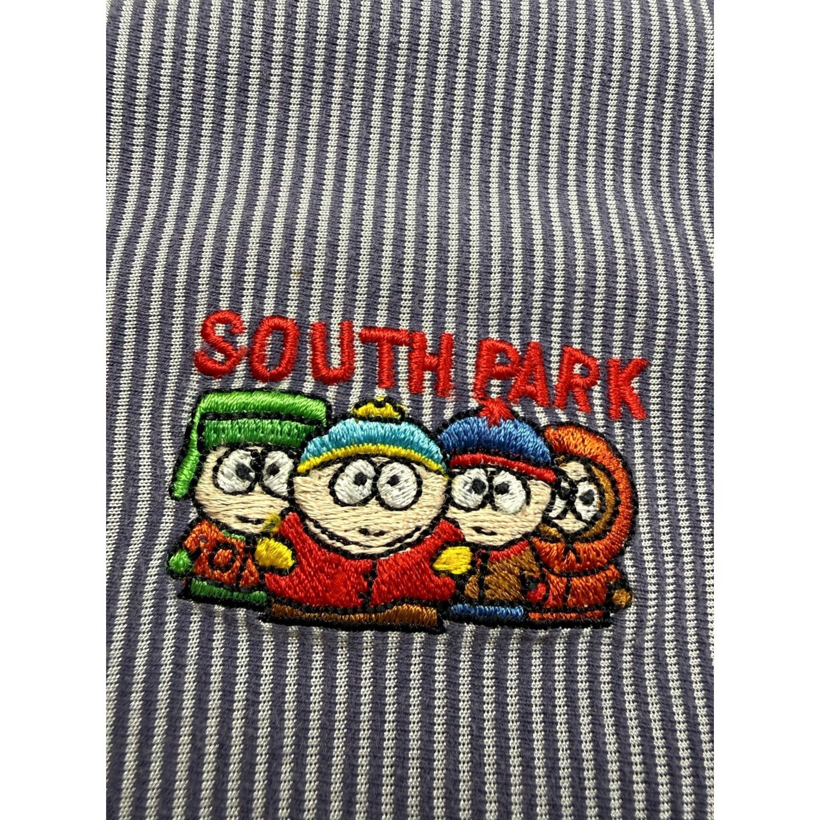 Vintage South Park Vintage XL Mens T-Shirt Striped Comedy Central Embroidered Size US XL / EU 56 / 4 - 4 Thumbnail