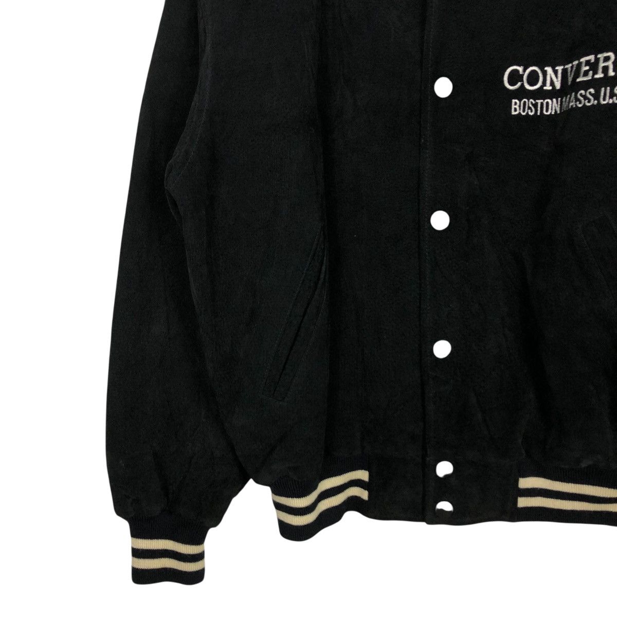 Japanese Brand 🔥VINTAGE BOMBER LEATHER JACKET CONVERSE ALL STAR BOSTON MASS Size US M / EU 48-50 / 2 - 6 Thumbnail