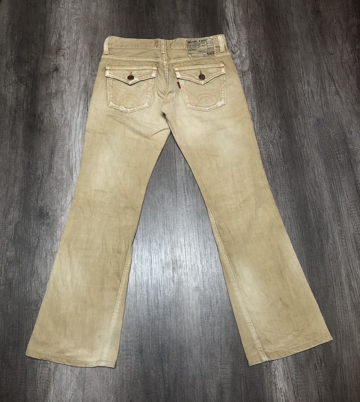 Edwin × Vintage Vintage Edwin 503 Blue Trip Flare Jeans Unisex Size US 30 / EU 46 - 13 Thumbnail