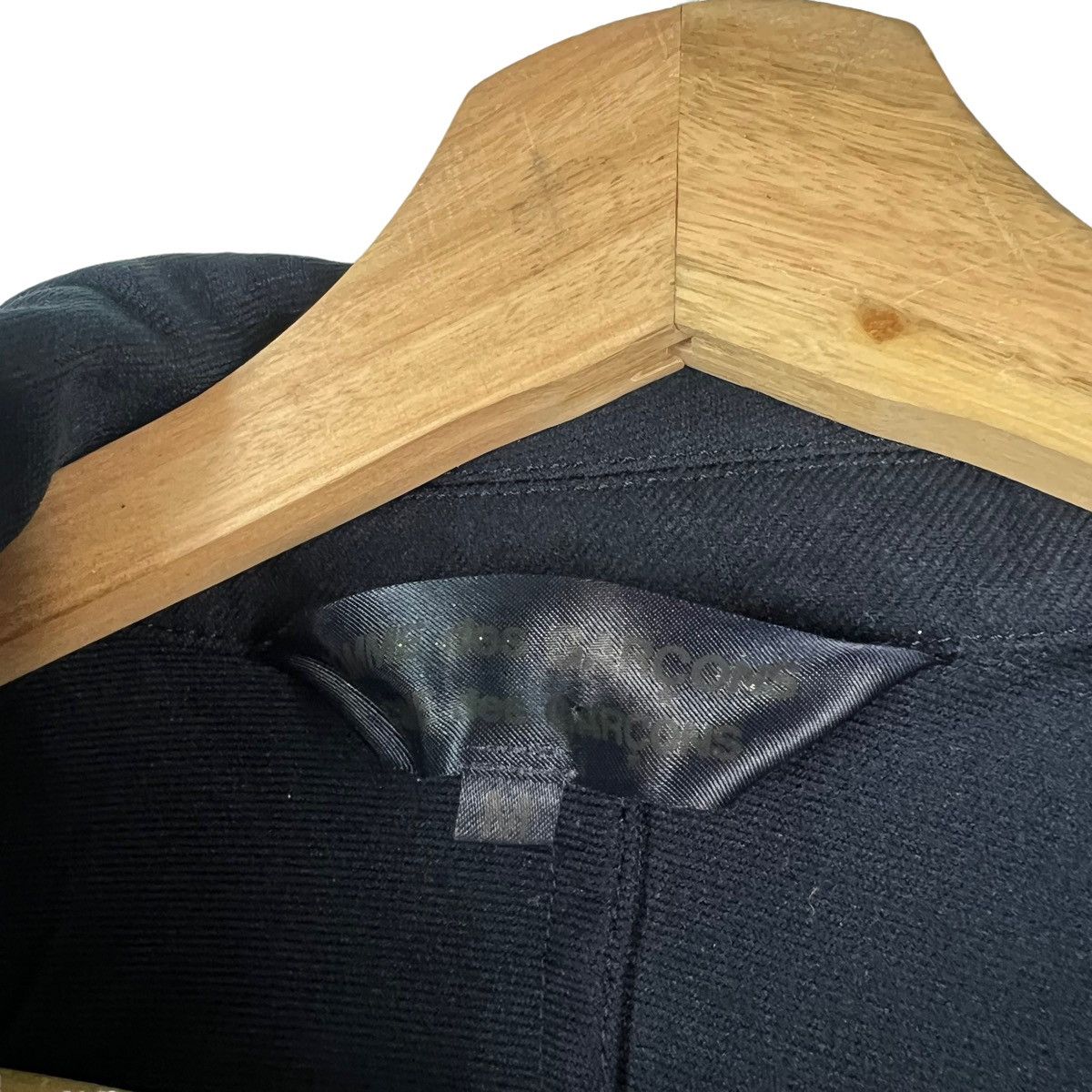 Comme des Garcons 🔥Rich Black - Vtg 80’s Long Jacket Asymmetrical Button Size M / US 6-8 / IT 42-44 - 12 Thumbnail