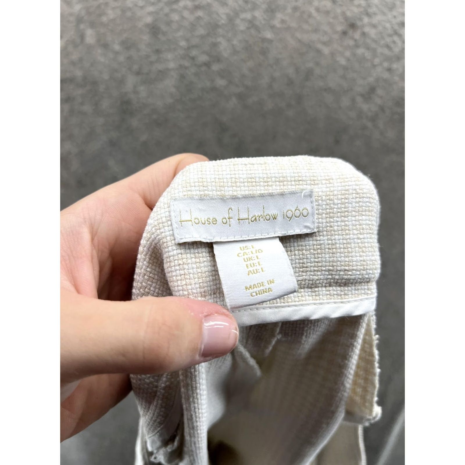 Vintage House Of Harlow 1960 Shorts Womens Large Beige Check Tweed Pleated Chino Casual Size 36" / US 14 / IT 50 - 2 Thumbnail