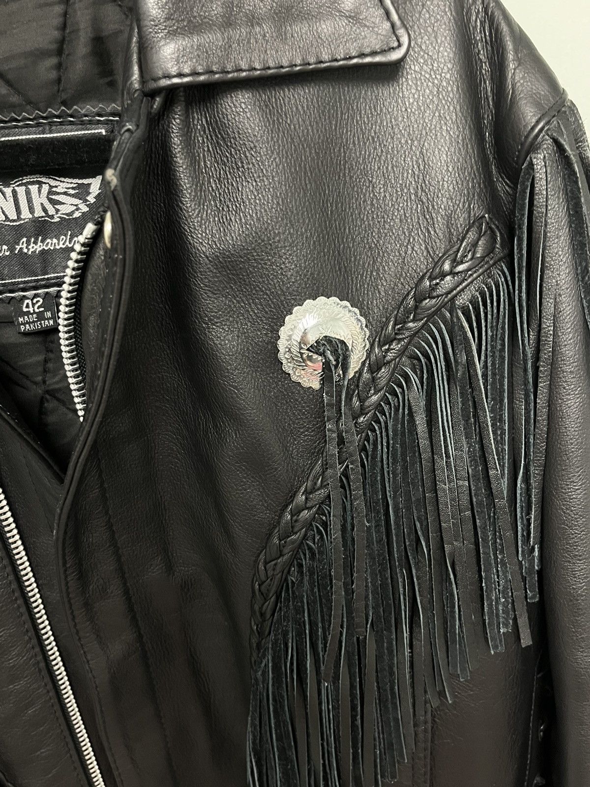 Vintage Fringed Leather Jacket. Size 42 Size L / US 10 / IT 46 - 14 Thumbnail
