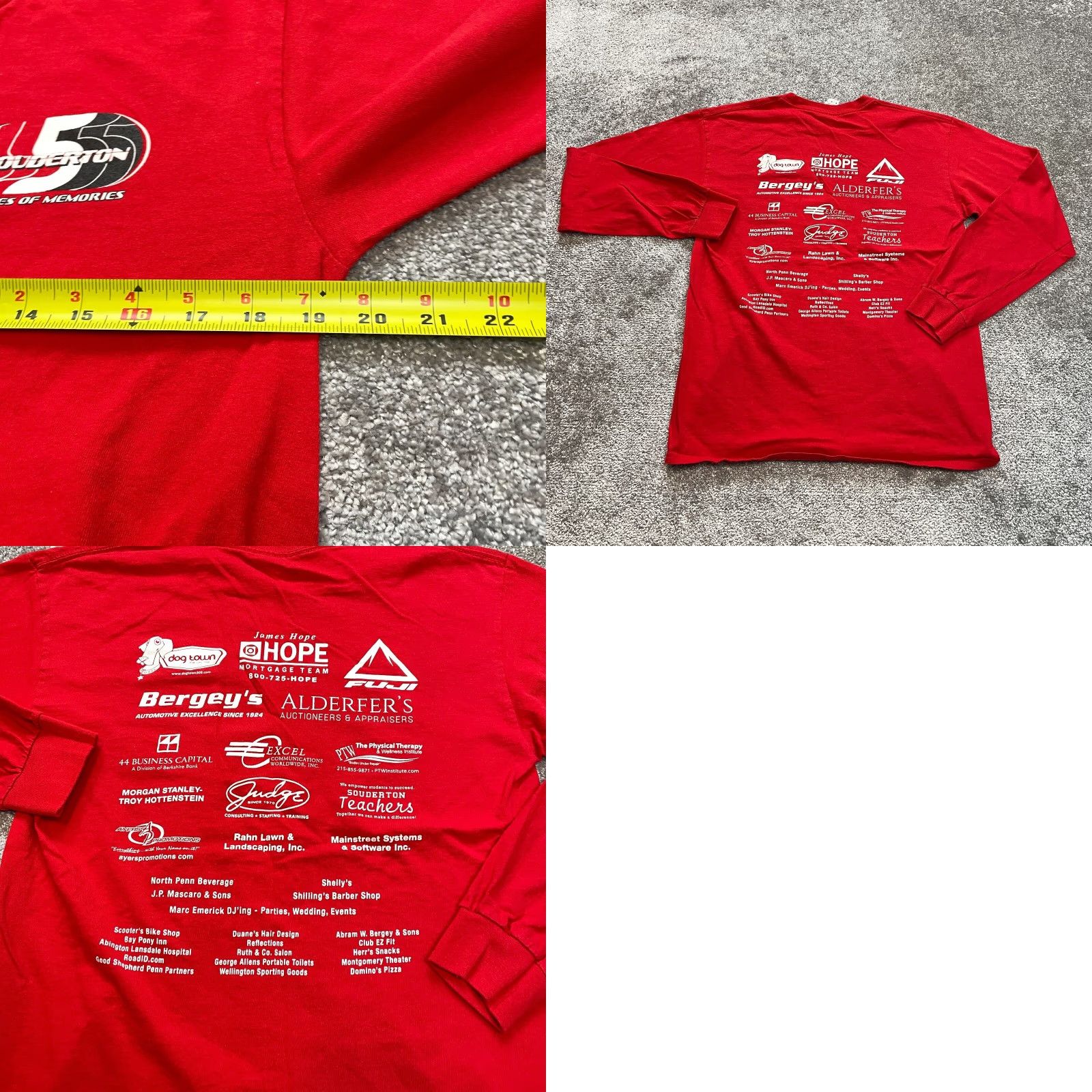 Gildan Gildan Heavy Cotton Shirt M Unisex Adults Red Long Sleeve Crew Neck Souderton Miles Memories 2020-2029 All Seasons Logo Vintage: No Size US M / EU 48-50 / 2 - 8 Thumbnail