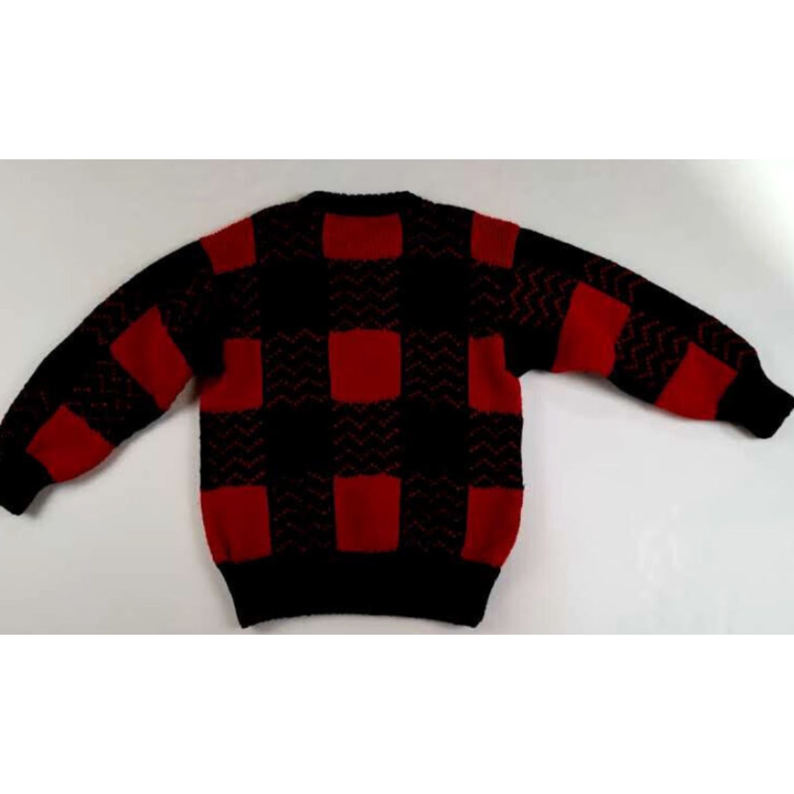 Vintage Sheep Wool Peru Sweater M Men Crew Neck Plaid Red Black Pullover Wool 24in 20in Pit to Pit Size US M / EU 48-50 / 2 - 4 Thumbnail