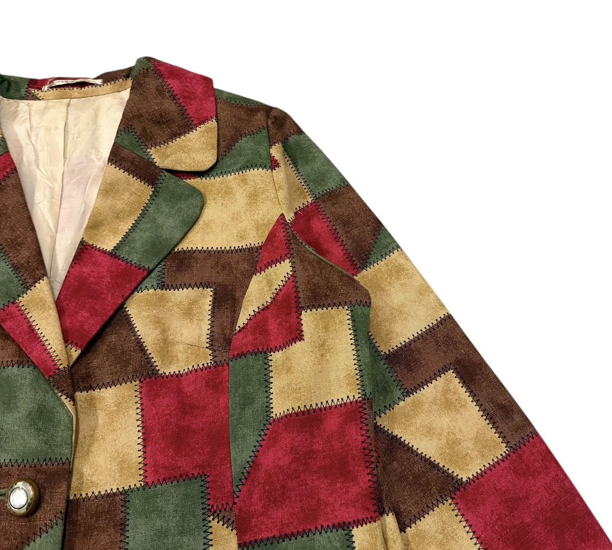 Vintage Vintage 90’s Multicolour Patchwork Style Buttons Jacket Size M / US 6-8 / IT 42-44 - 2 Thumbnail