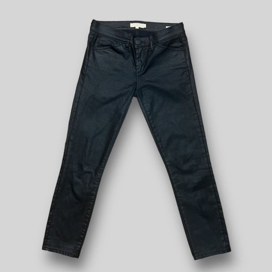 image of Tory Burch Black Coated Wax Jeans Pants | Size 26, Women's