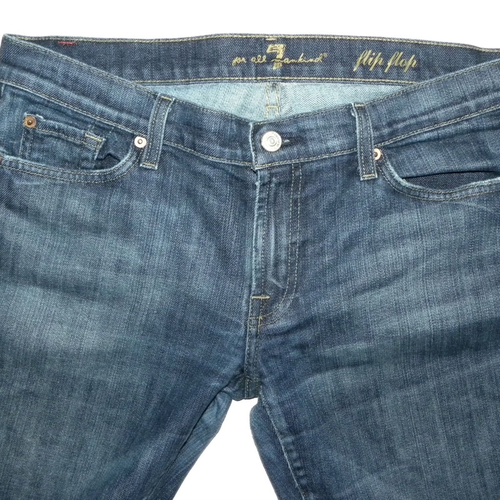 7 For All Mankind 7 FAM Flip Flop Bootcut Jeans Dark Wash size 32 Size 32" / US 10 / IT 46 - 7 Thumbnail