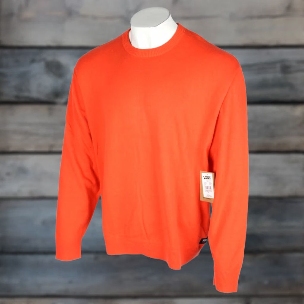 Vans Vans Men's Tacuma Sold Crew Neck Sweater XL Bright Orange Long Sleeve Size US XL / EU 56 / 4 - 1 Thumbnail