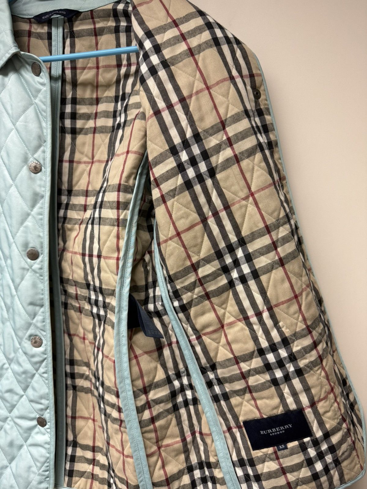 Burberry Classic Burberry Ladies Quilted Light Blue Jacket Size XS / US 0-2 / IT 36-38 - 9 Thumbnail