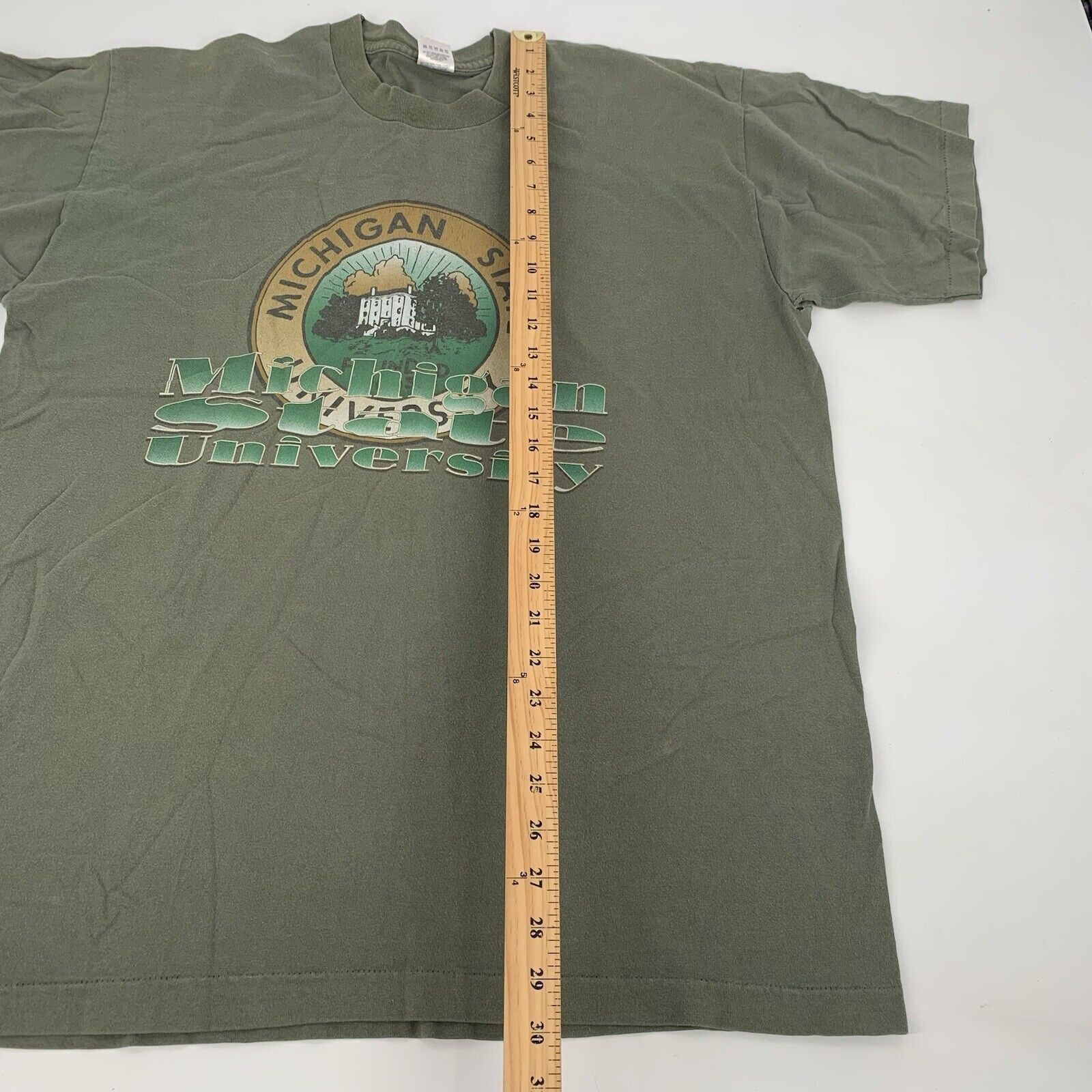 Fruit Of The Loom Vintage 1980s Michigan State University T-Shirt MSU Size US XL / EU 56 / 4 - 8 Thumbnail