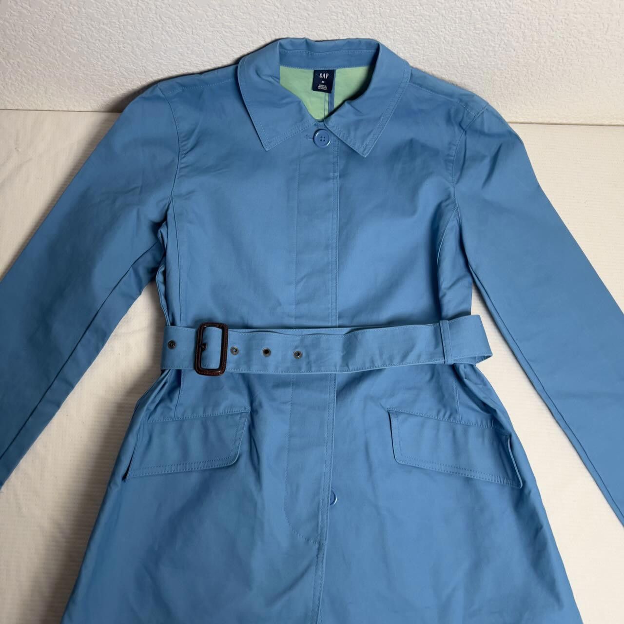 Gap NWOT Vintage 2006 GAP Blue Green Trench Coat w/ Belt M Size M / US 6-8 / IT 42-44 - 5 Thumbnail
