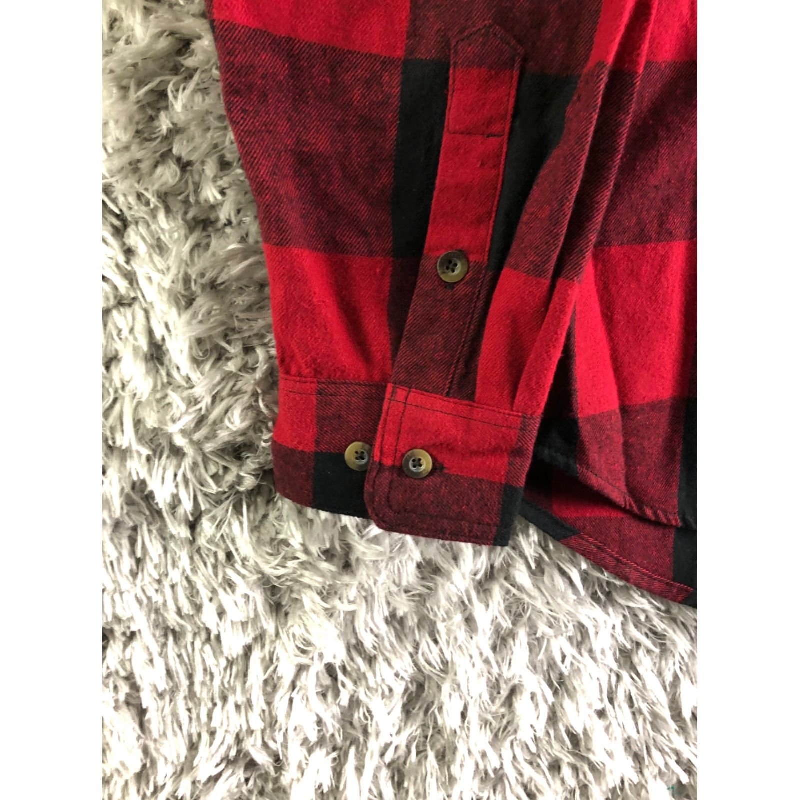 Vintage Rugged Wear Shirt Mens XL Red Flannel Long Sleeve Button-Up Spread Collar Button-Down Casual Check Modern Size US XL / EU 56 / 4 - 2 Thumbnail