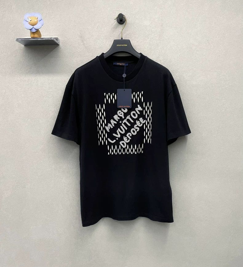 Louis Vuitton LV Pearl Embroidery Black Short Sleeve Shirt - dmc Size US L / EU 52-54 / 3 - 1 Thumbnail