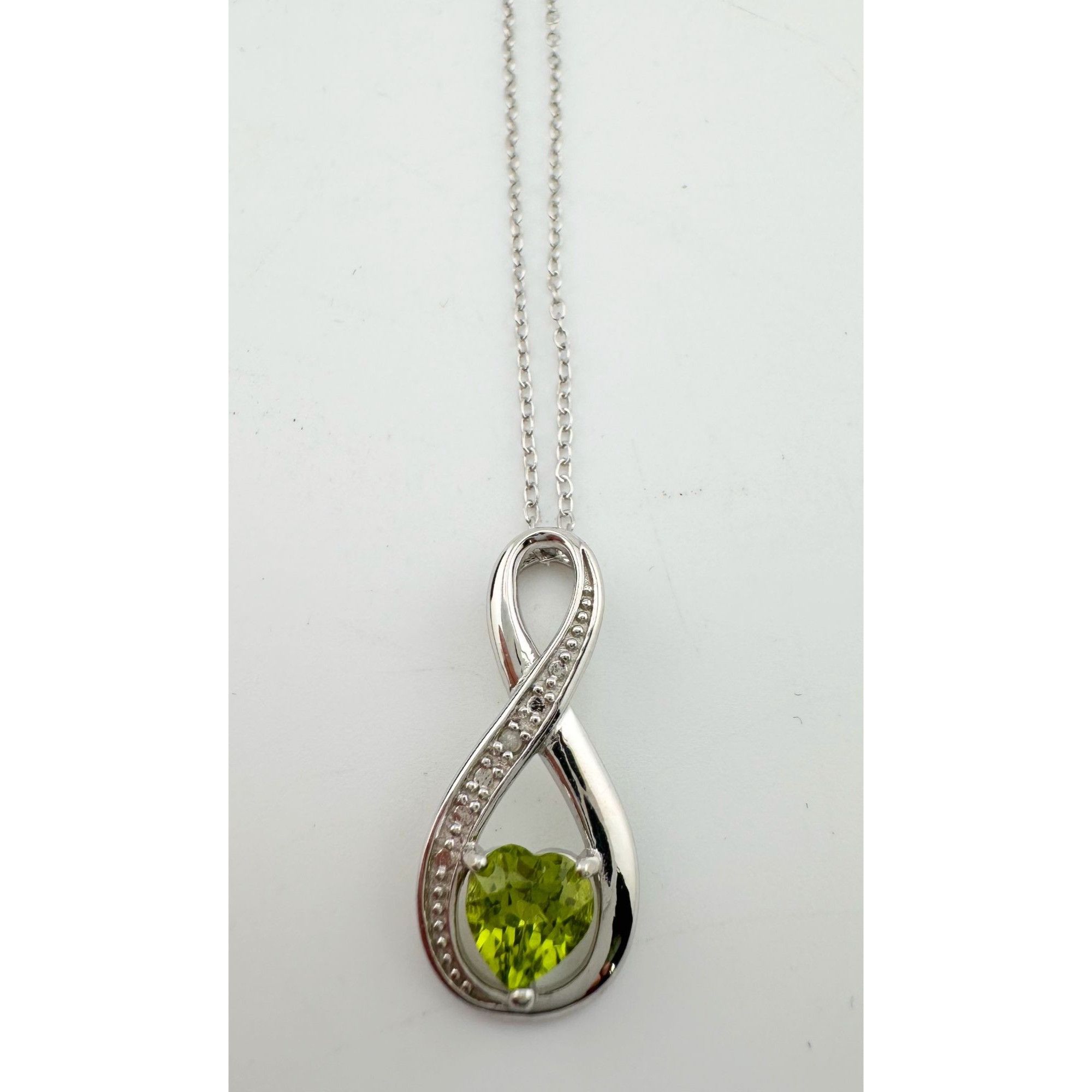 Other Beautiful Heart Peridot Infinity Necklace with Diamond Accen Size ONE SIZE - 5 Thumbnail