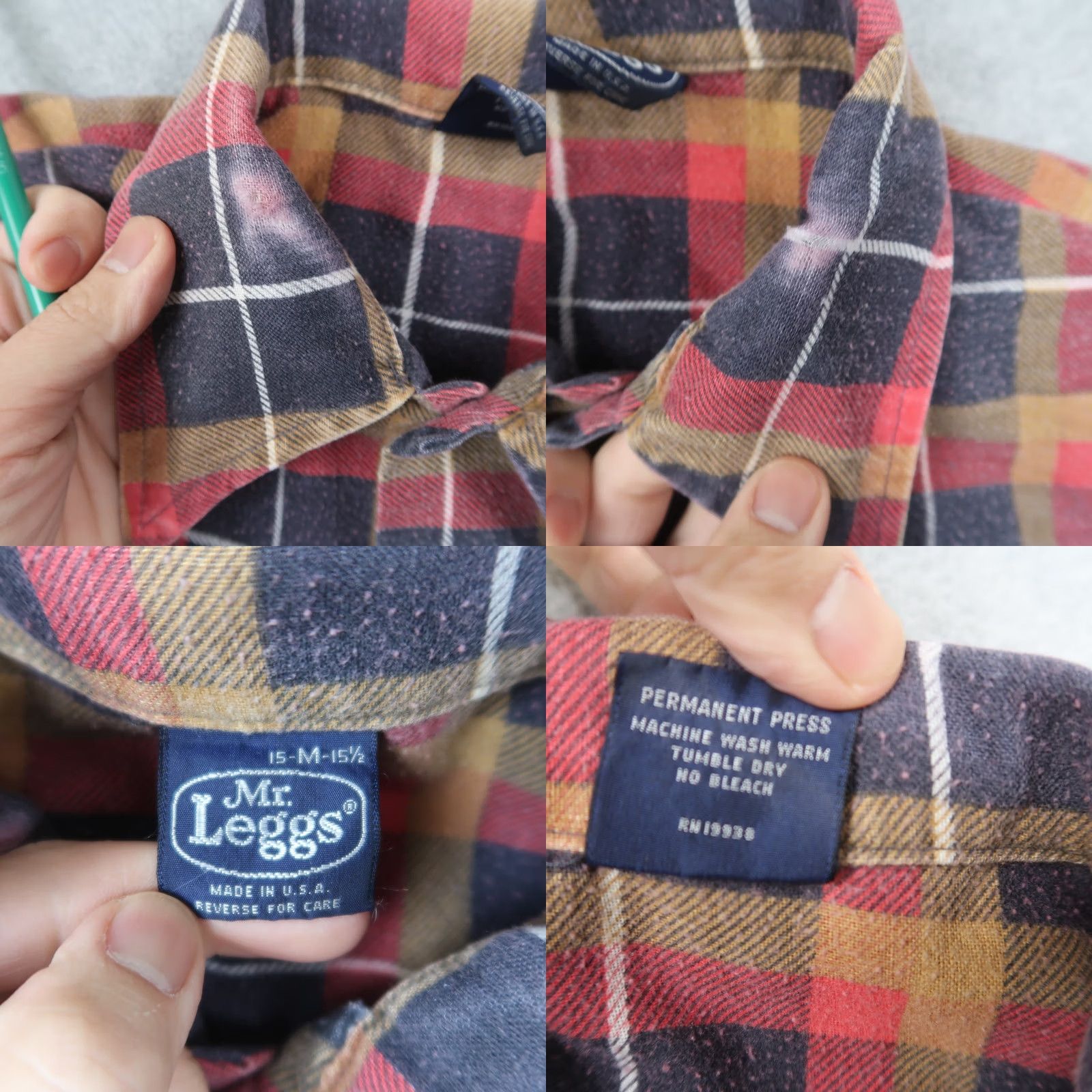 Vintage VINTAGE 70s Mr Leggs Mens Plaid Flannel Button Up Shirt Blue Red M Size US M / EU 48-50 / 2 - 8 Thumbnail