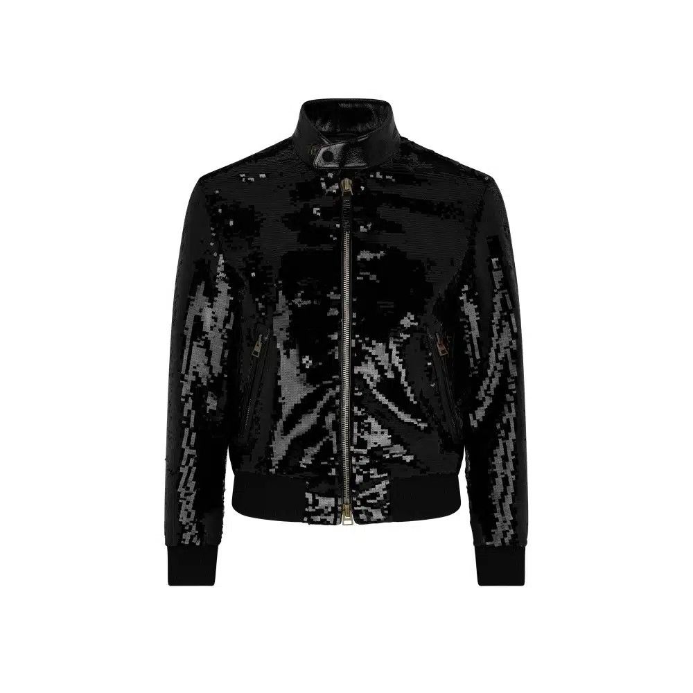 o1loc1c0825 OBS045 Biker Blouson Jacket in Black