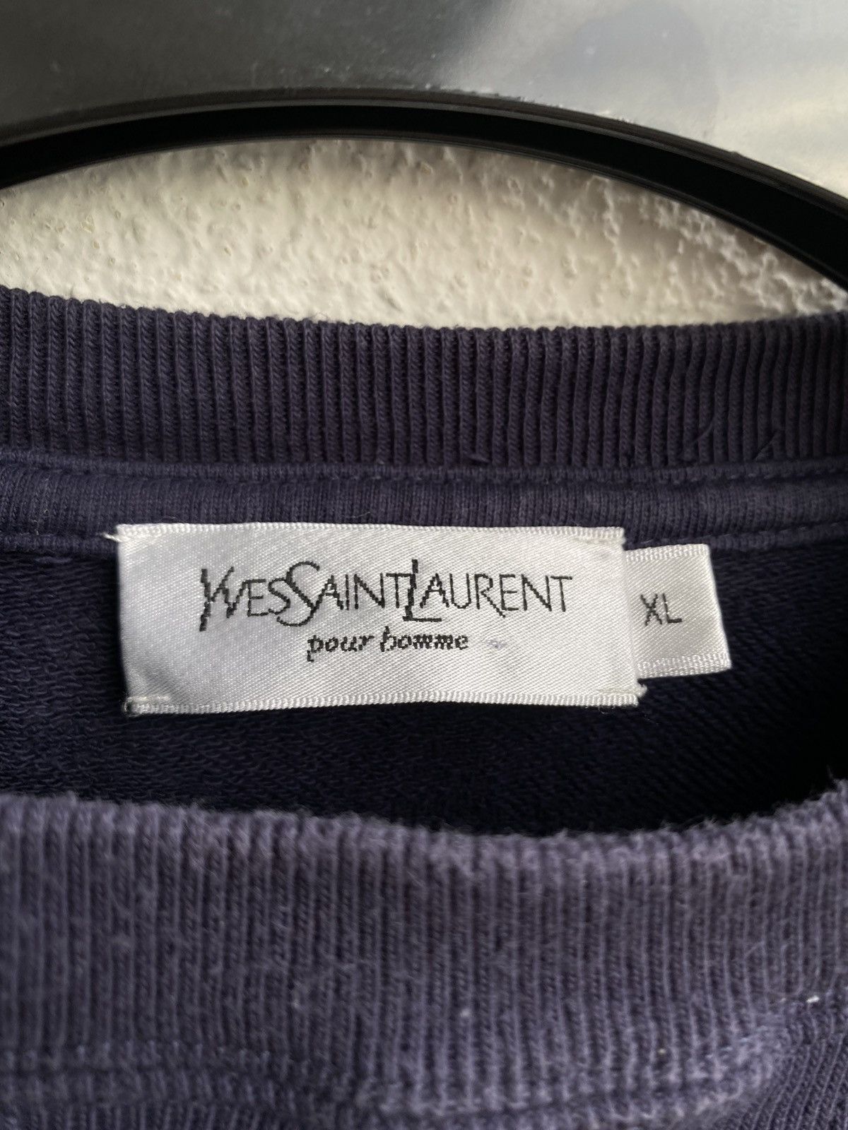 Yves Saint Laurent Big Logo YSL Sweatshirt Navy YSL Sweater Purple YSL Crewneck Size US XL / EU 56 / 4 - 3 Thumbnail
