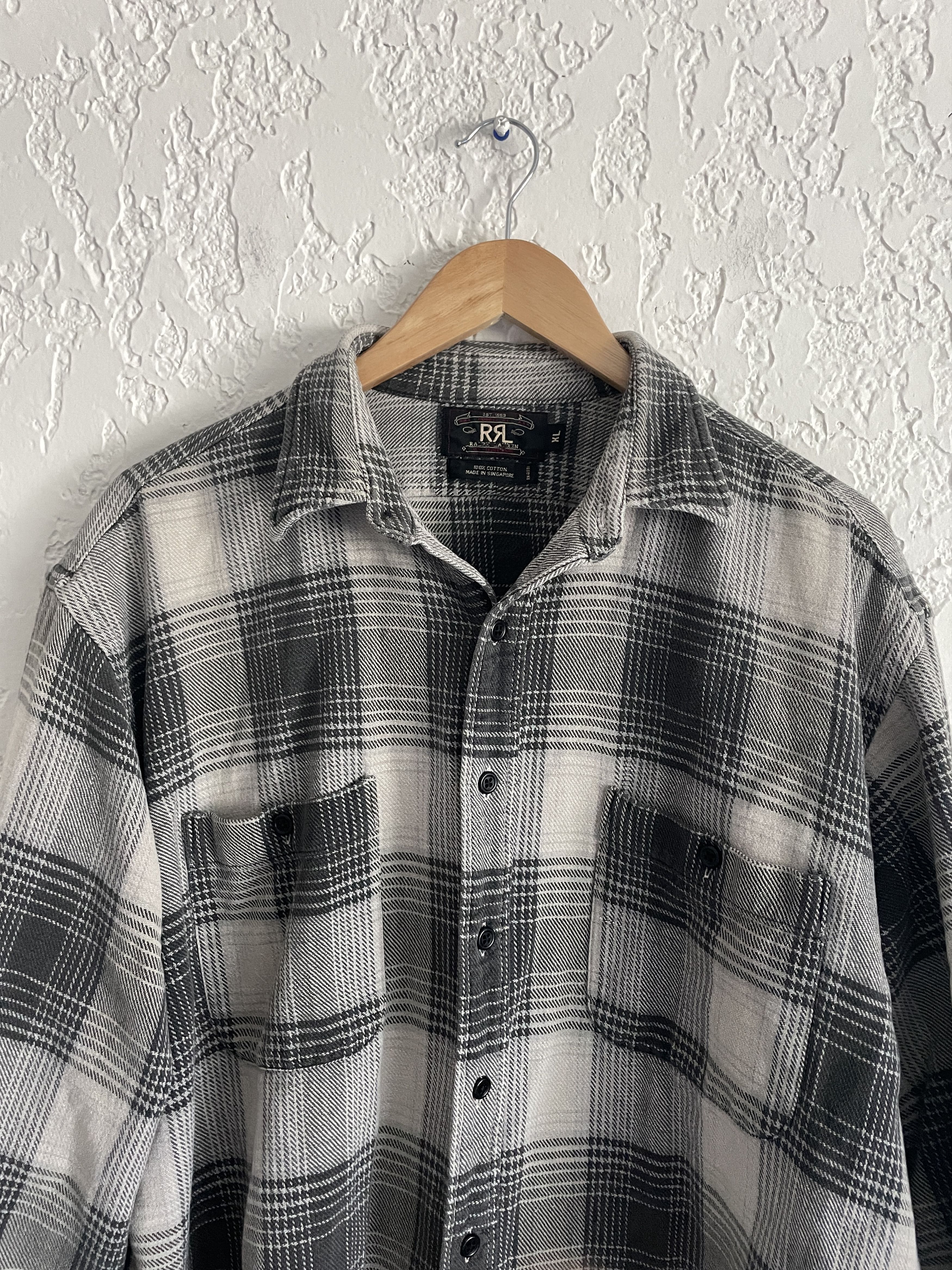RRL Ralph Lauren 🔥 RRL® Ralph Lauren RARE 90s Shadow Plaid Western Flannel Size US XXL / EU 58 / 5 - 4 Thumbnail