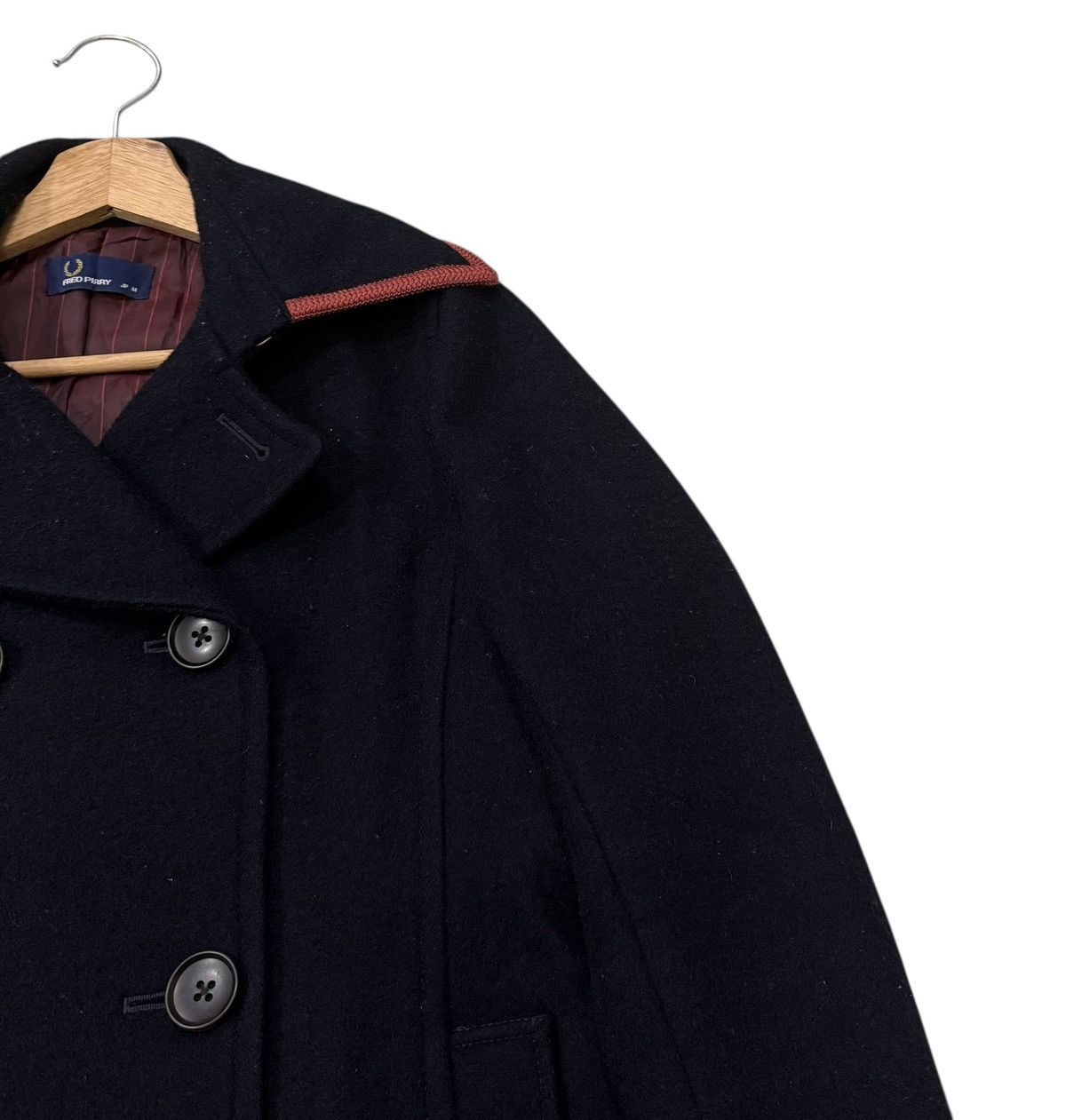 Fred Perry Vintage Fred Perry Wool Double Collar Long Jacket Size M / US 6-8 / IT 42-44 - 2 Thumbnail
