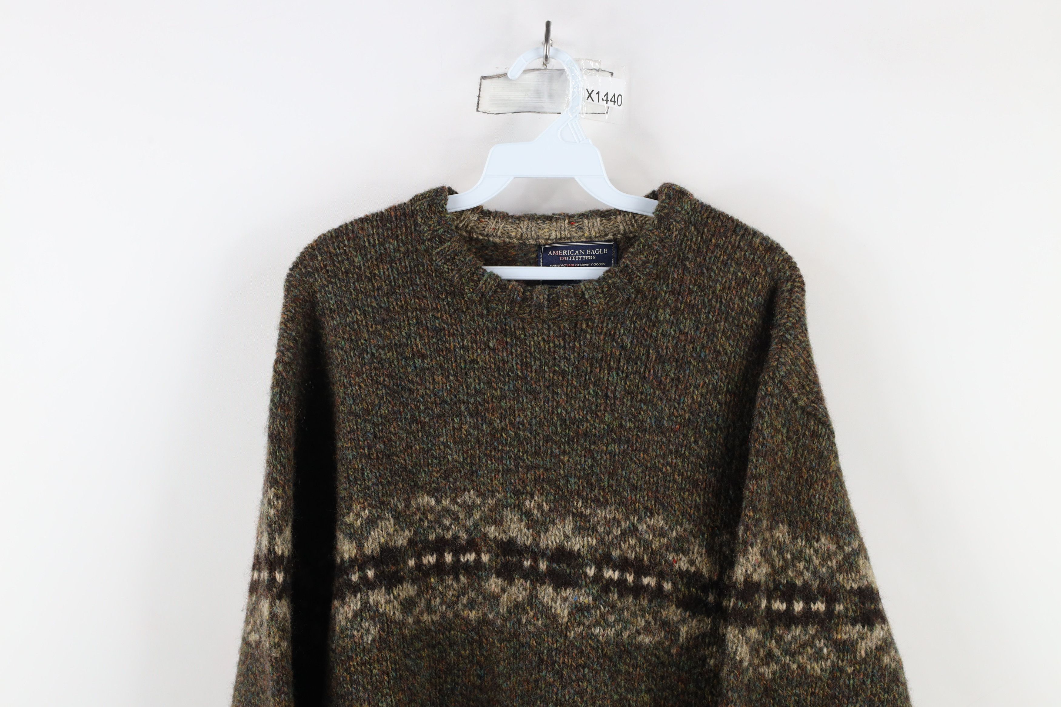 American Eagle Outfitters × Vintage Vintage 90s American Eagle Outfitters Fair Isle Wool Sweater Size US L / EU 52-54 / 3 - 2 Thumbnail
