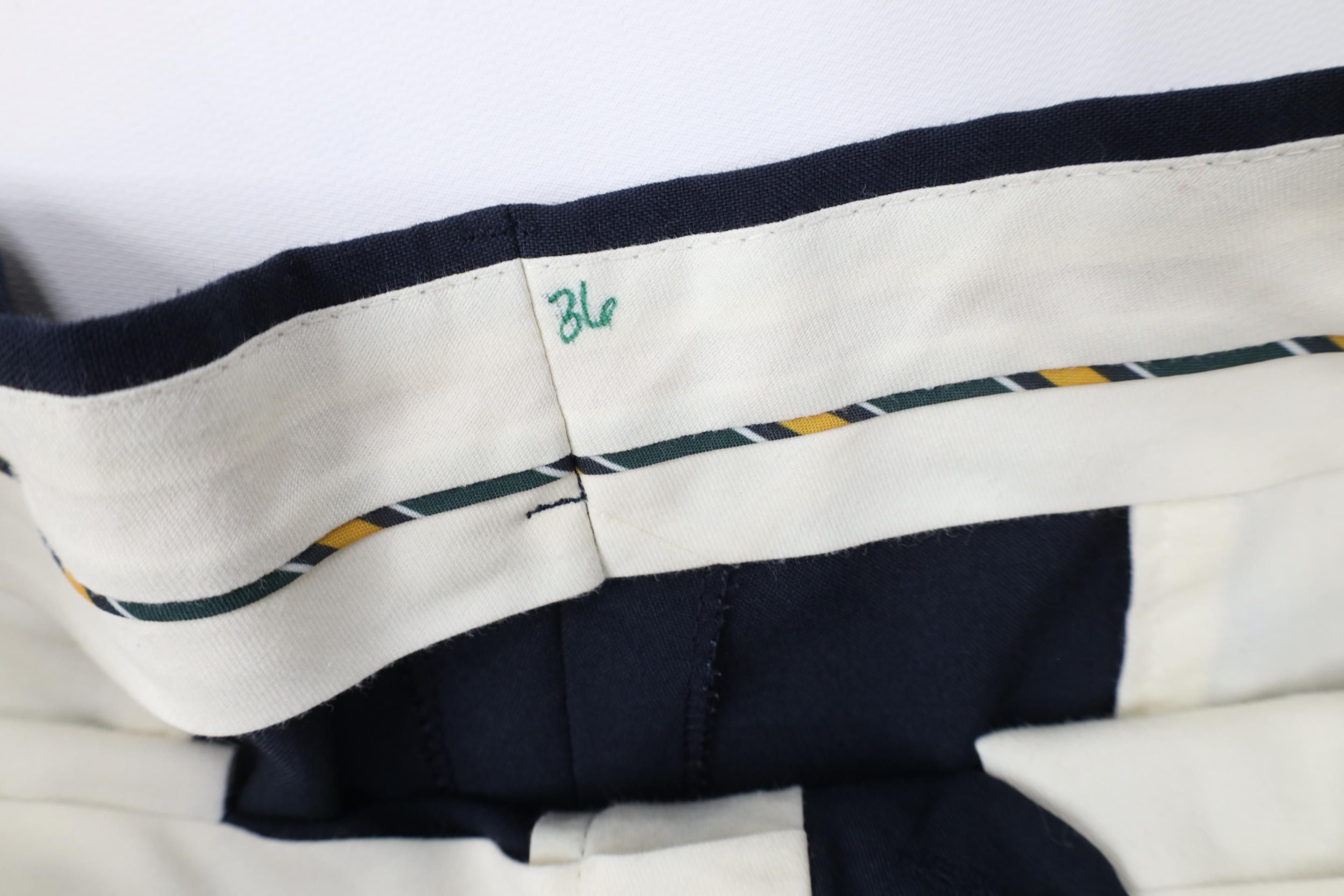 Vintage Vintage 90s Streetwear Knit Wide Leg Chino Pants Navy Blue Size US 36 / EU 52 - 7 Thumbnail